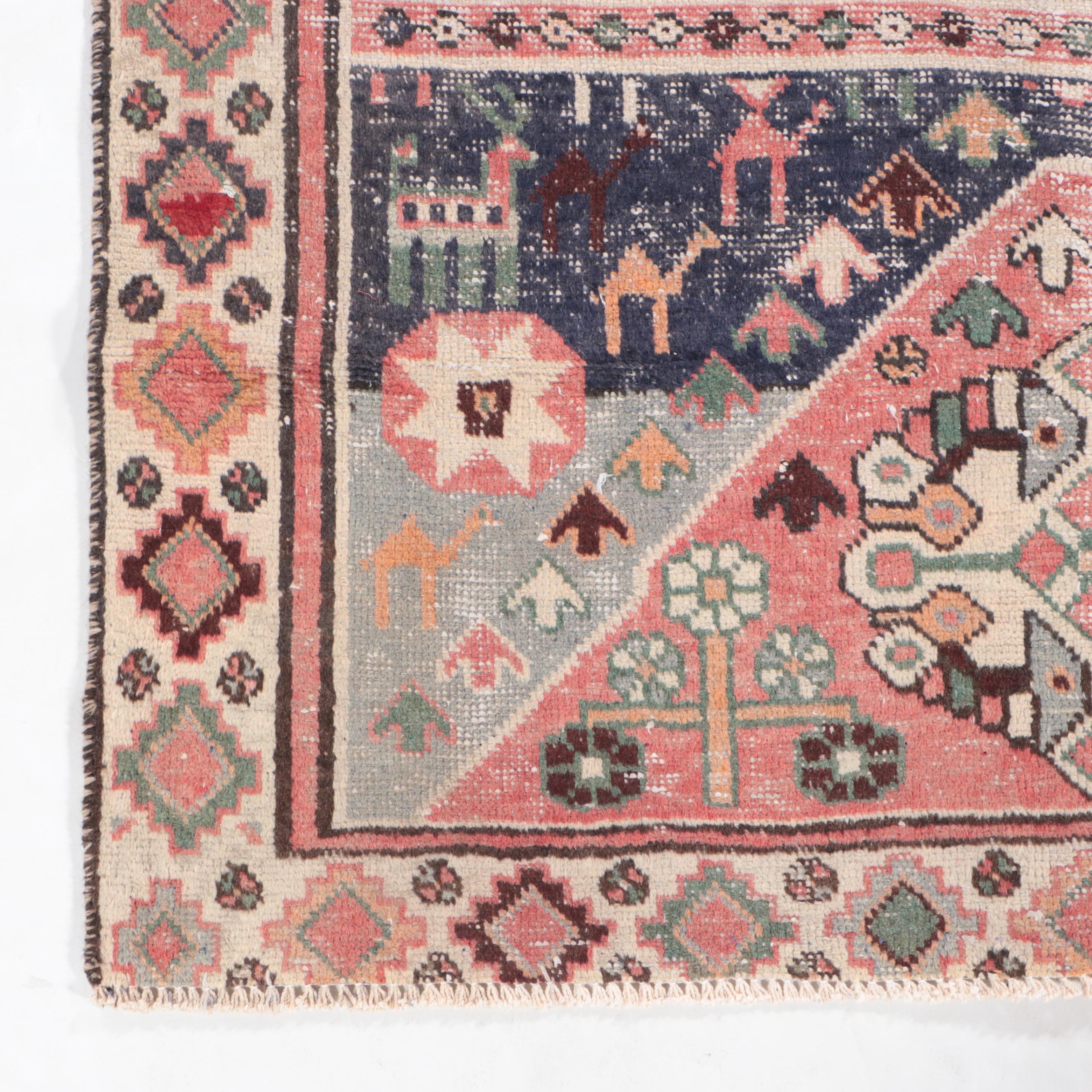 4'3 x 7'3 Hand-Knotted Caucasian Kazak Area Rug