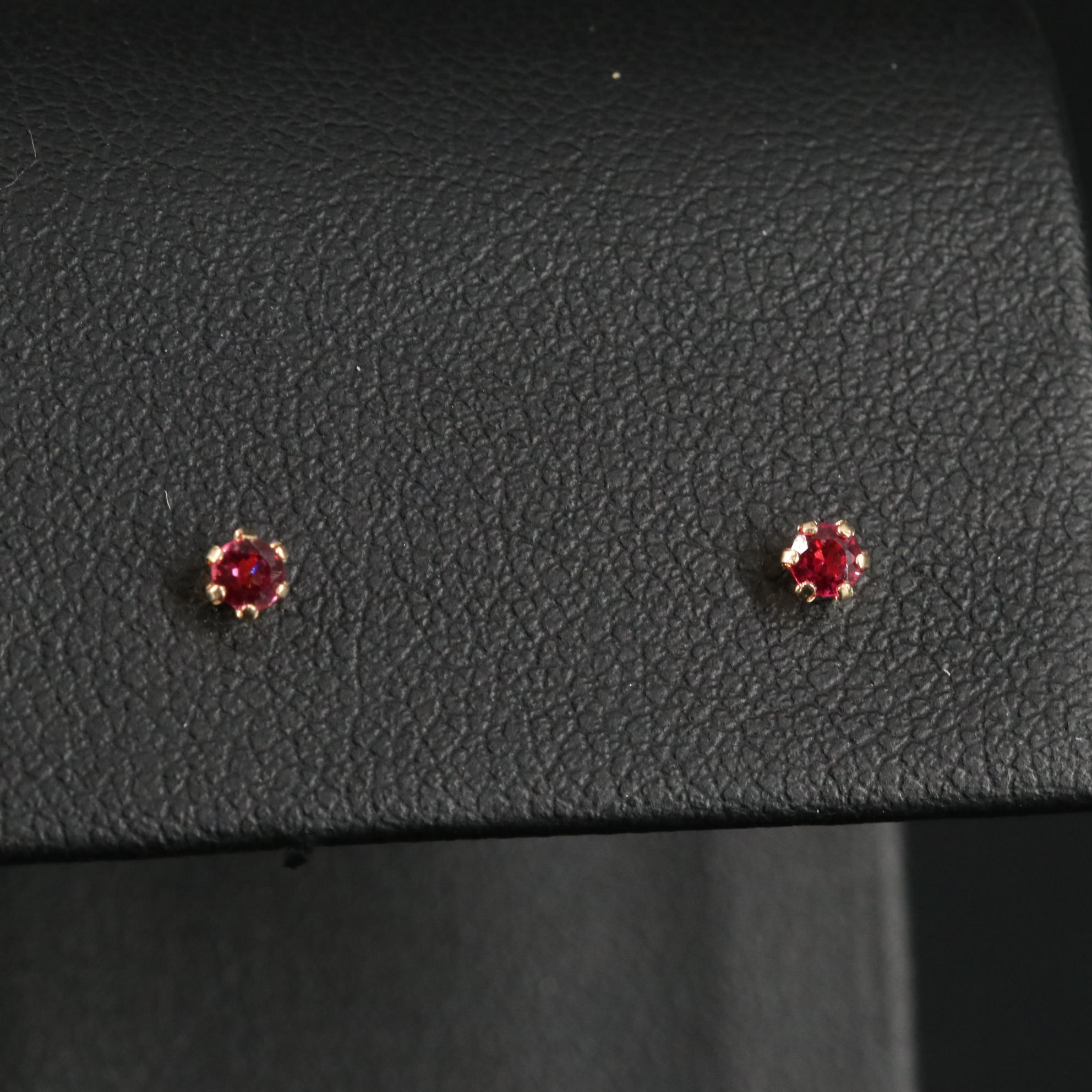 18K 0.14 CTW Red Spinel Earrings