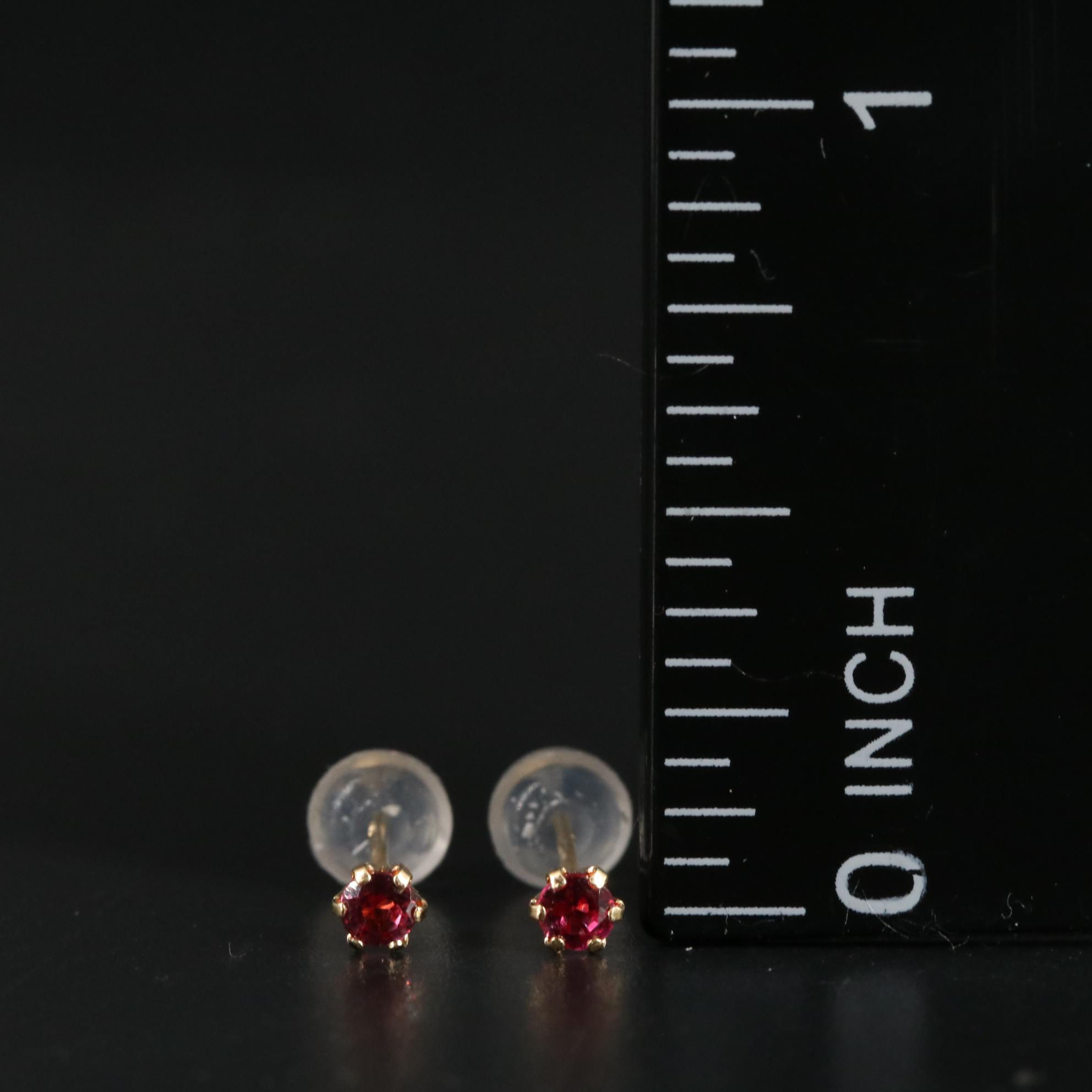 18K 0.14 CTW Red Spinel Earrings