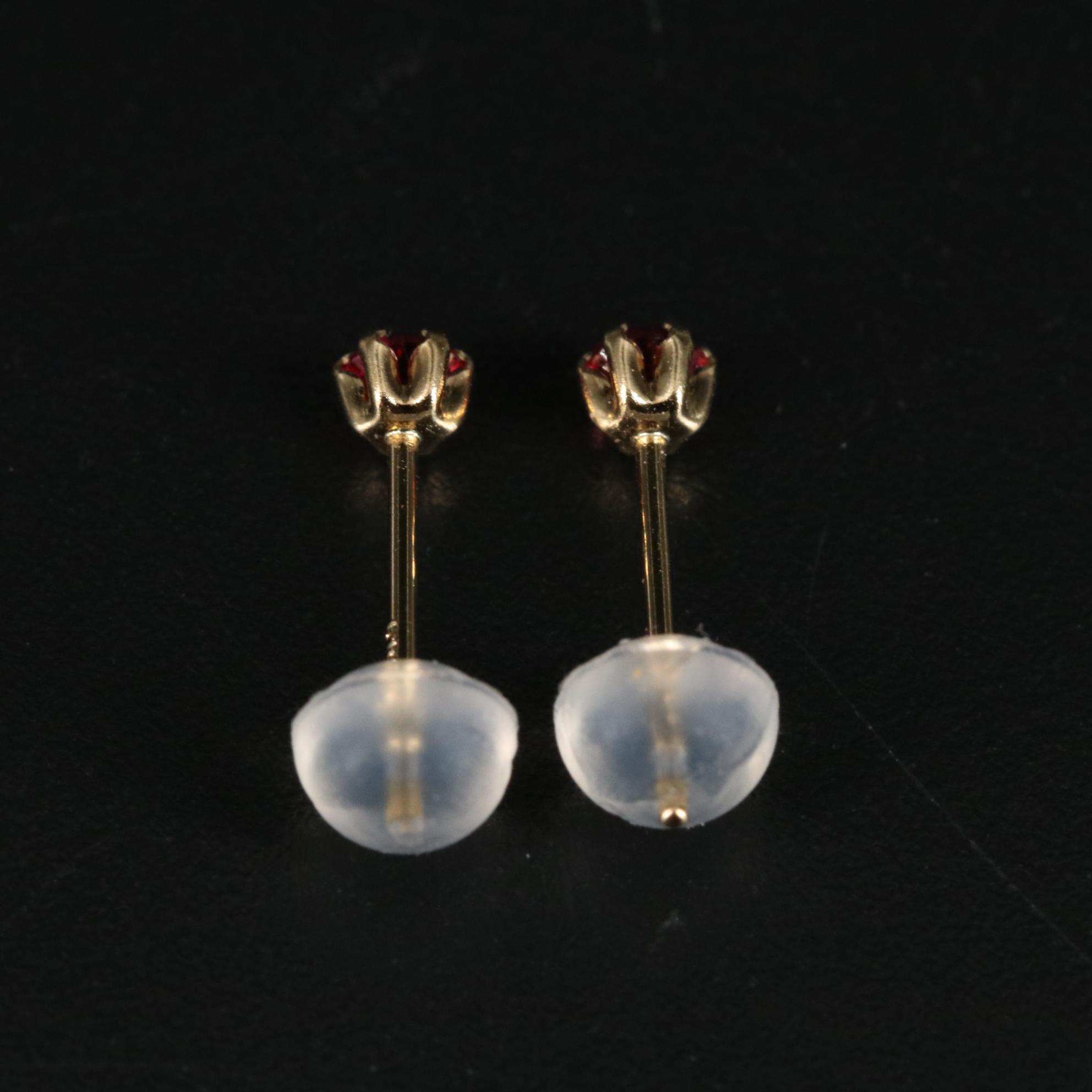 18K 0.14 CTW Red Spinel Earrings