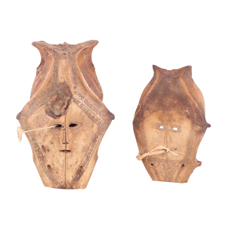Timor Carved Skull Masks, Mid-20th Century