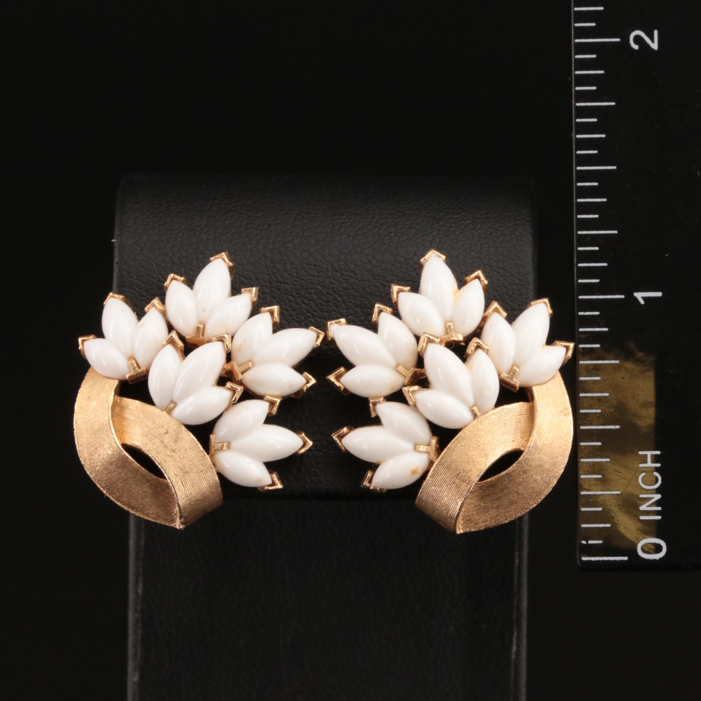 Trifari Floral Spray Earrings