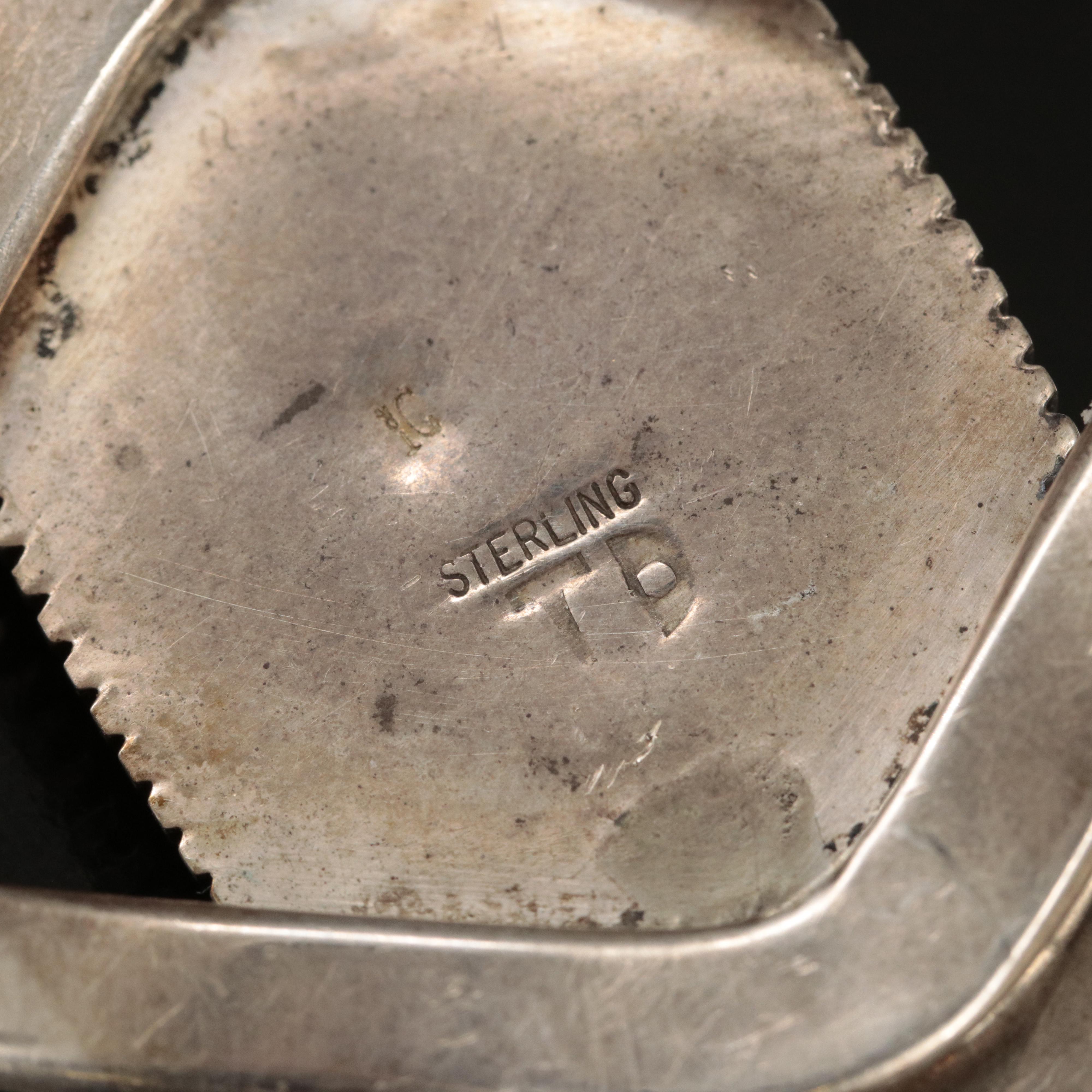 Tom David Navajo Diné Sterling Gaspeite and Turquoise Cuff