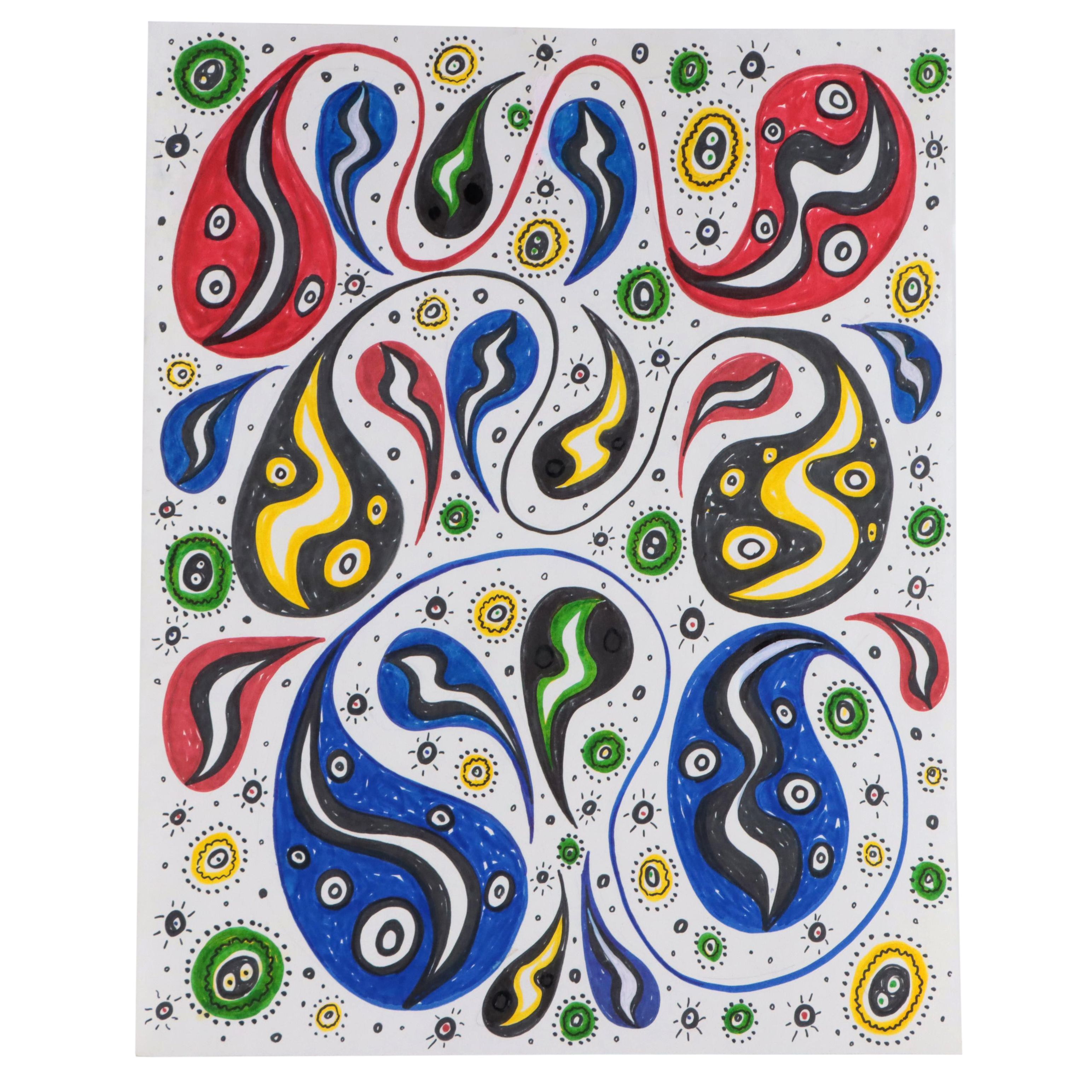 Achi Sullo Abstract Ink Drawing