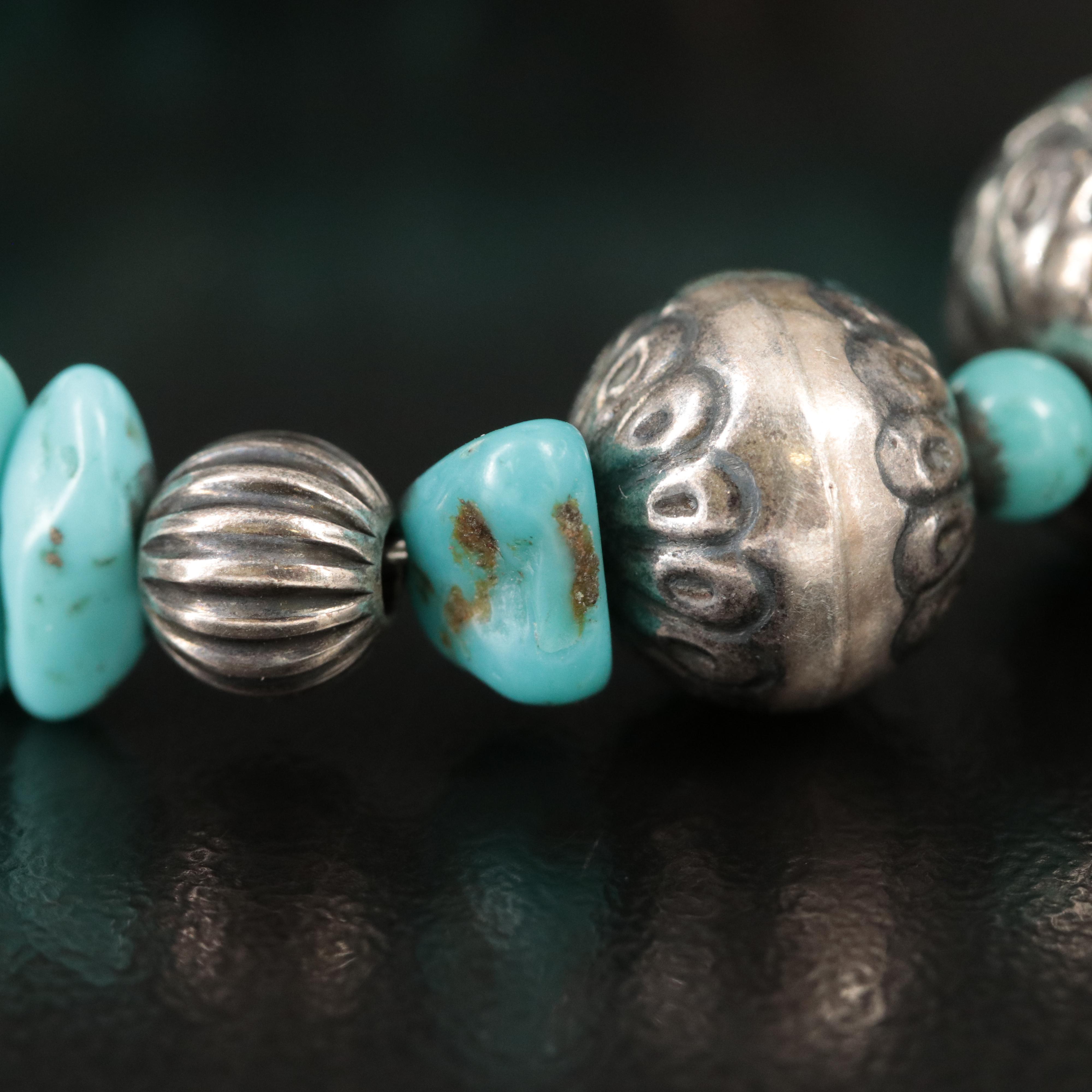 Carolyn Pollack for Relios Sterling Turquoise Expandable Coil Bracelet