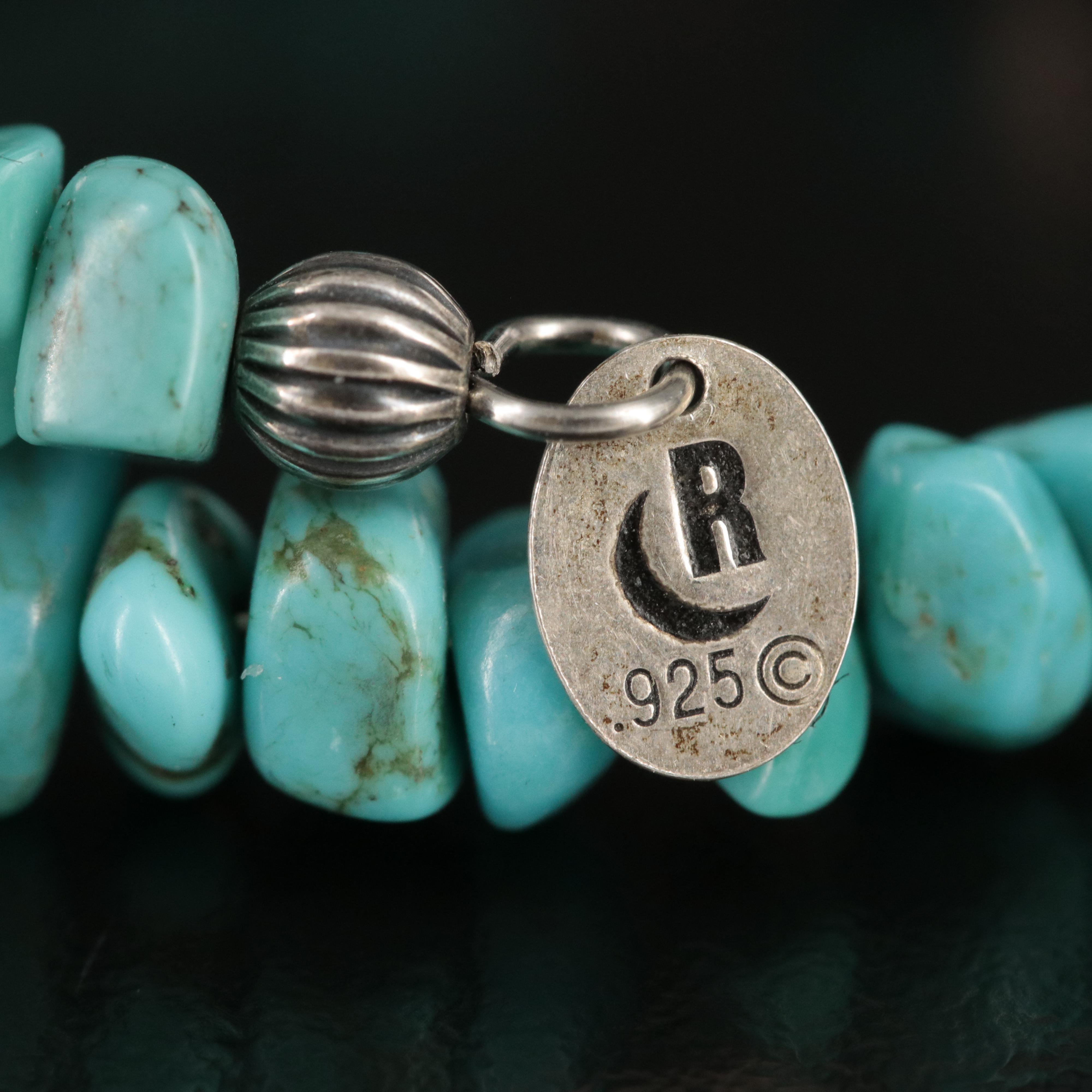 Carolyn Pollack for Relios Sterling Turquoise Expandable Coil Bracelet