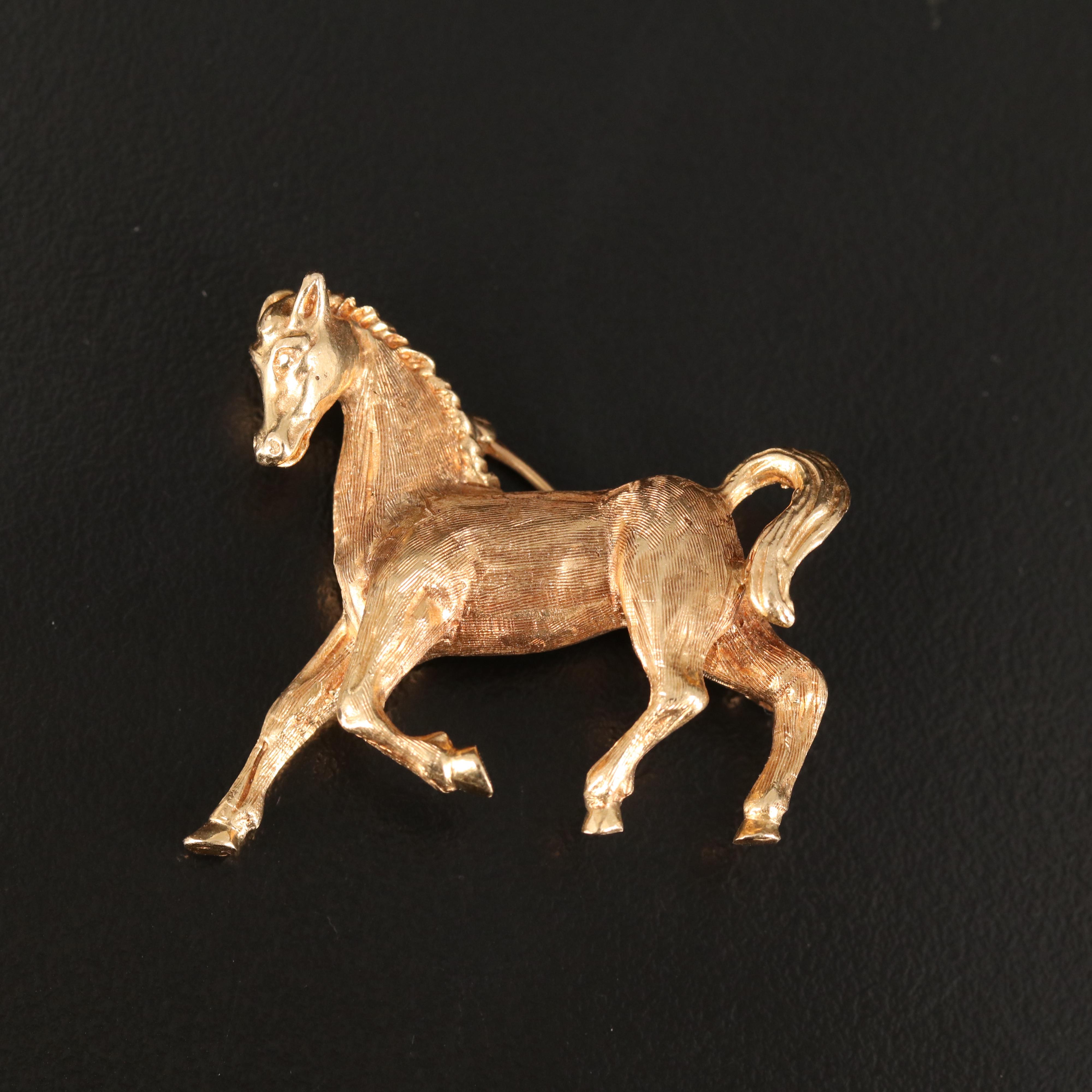 14K Horse Brooch