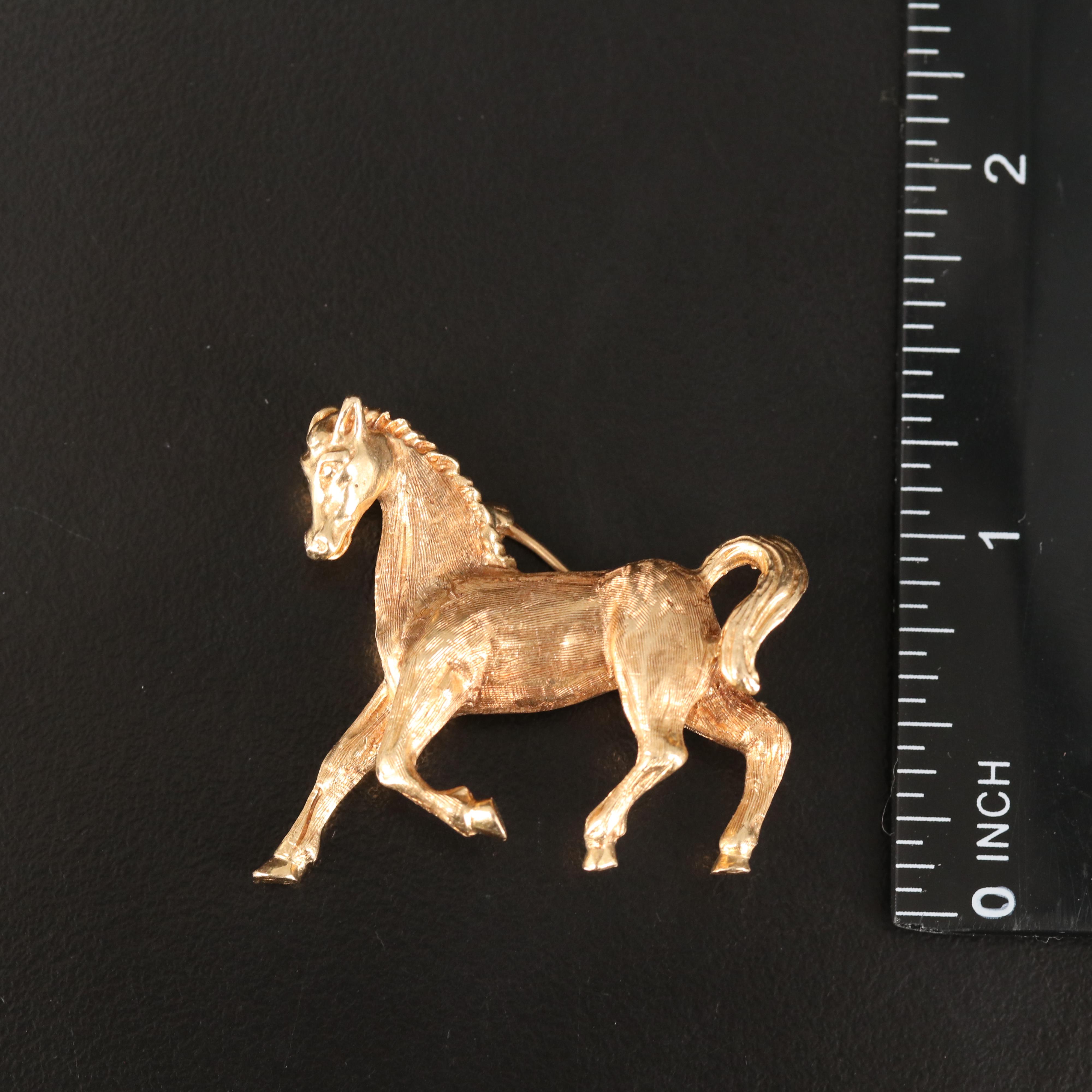 14K Horse Brooch