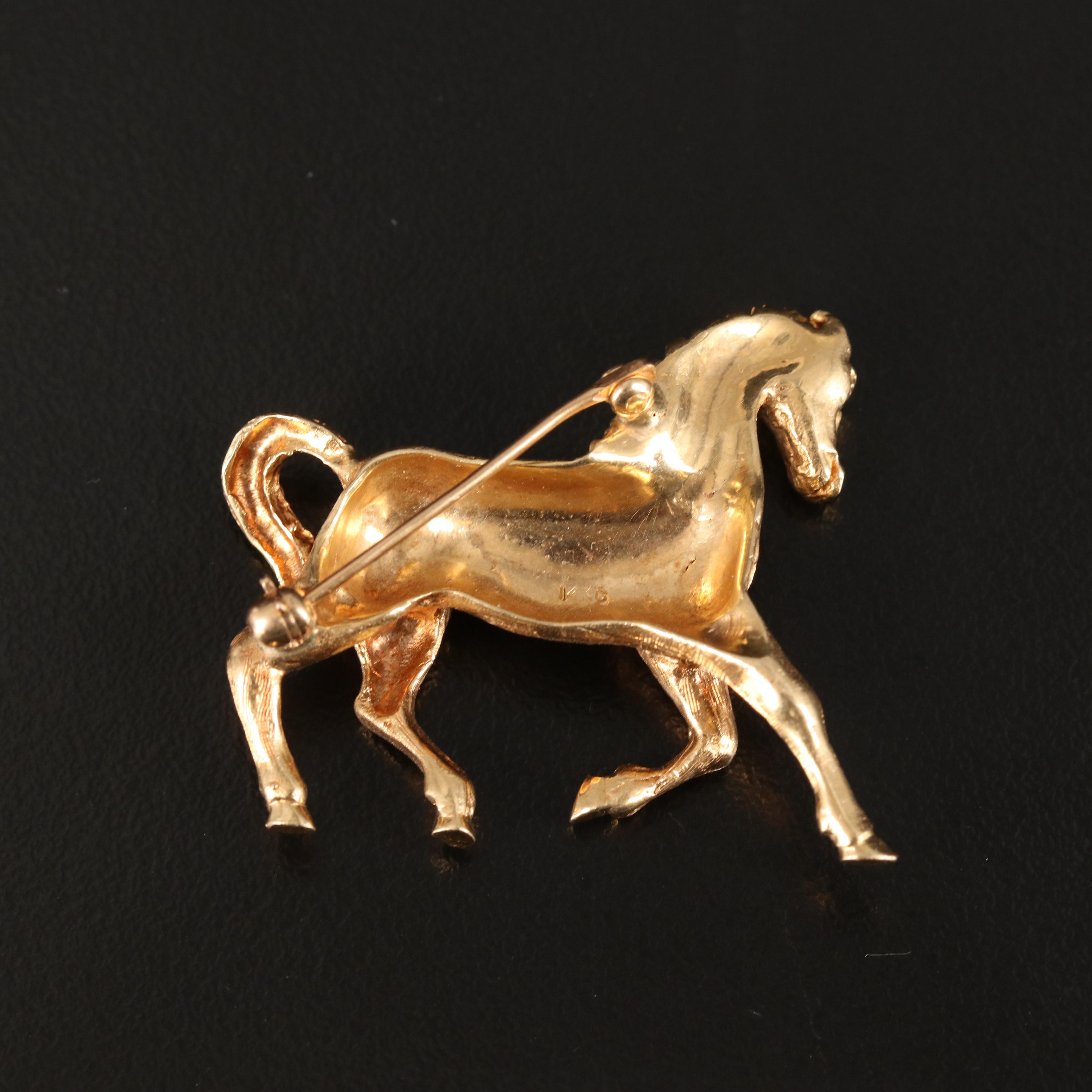 14K Horse Brooch
