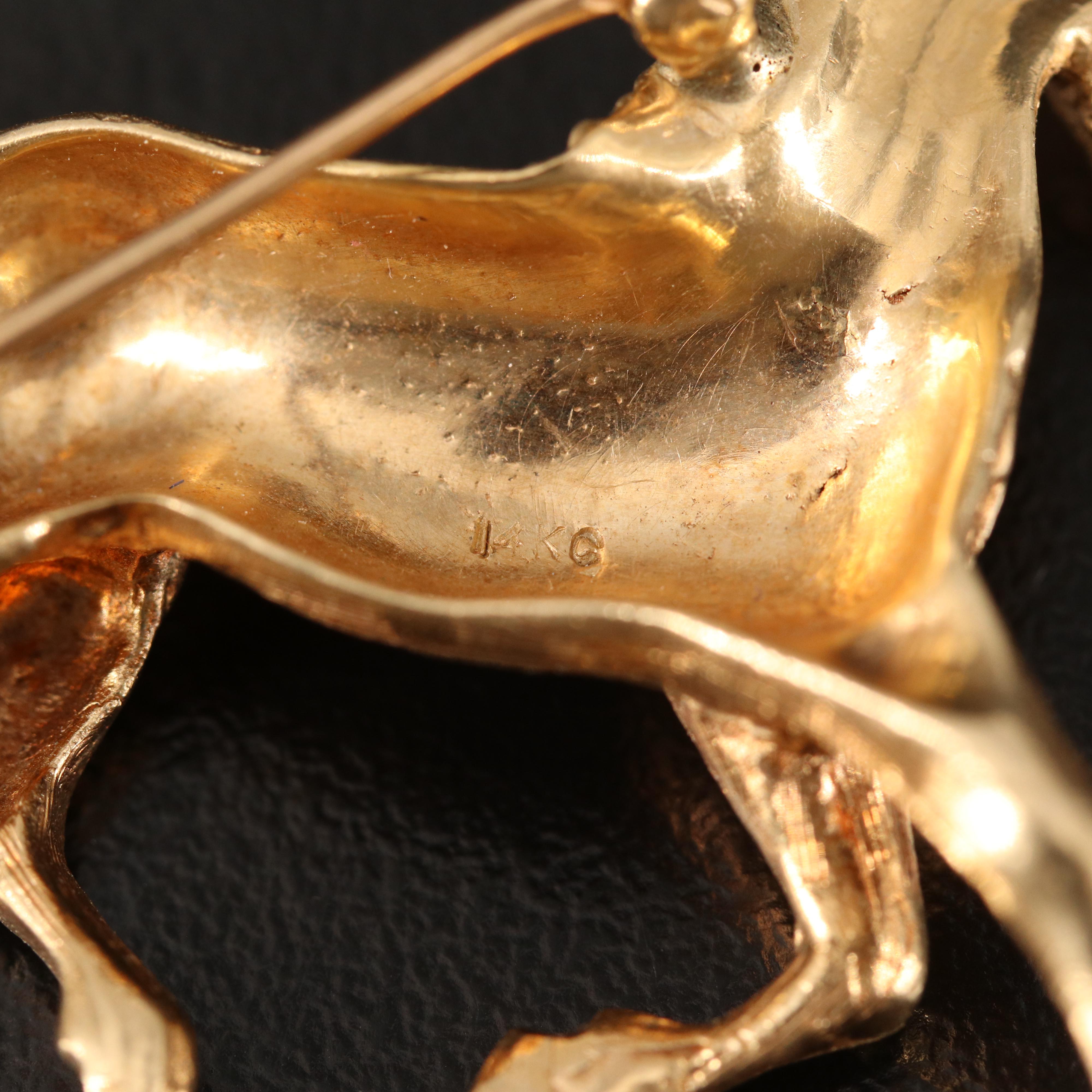 14K Horse Brooch