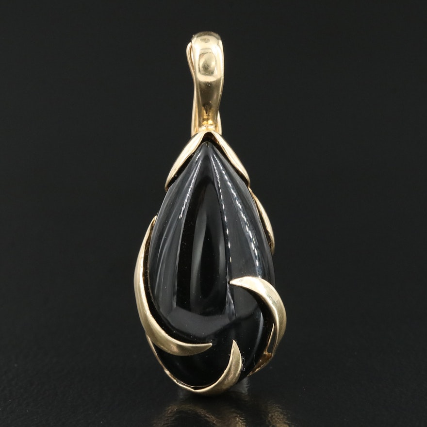 14K Black Onyx Enhancer Pendant