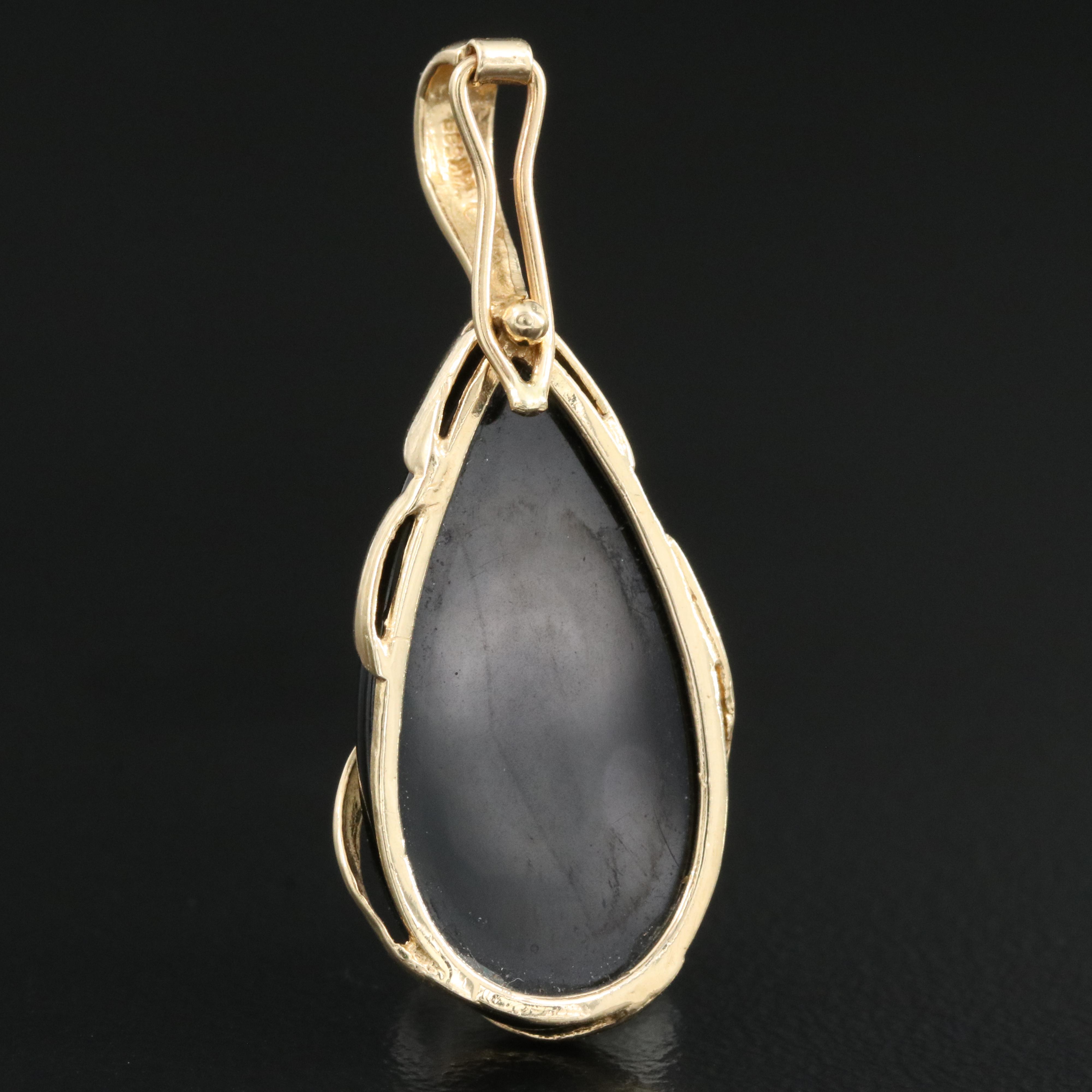 14K Black Onyx Enhancer Pendant