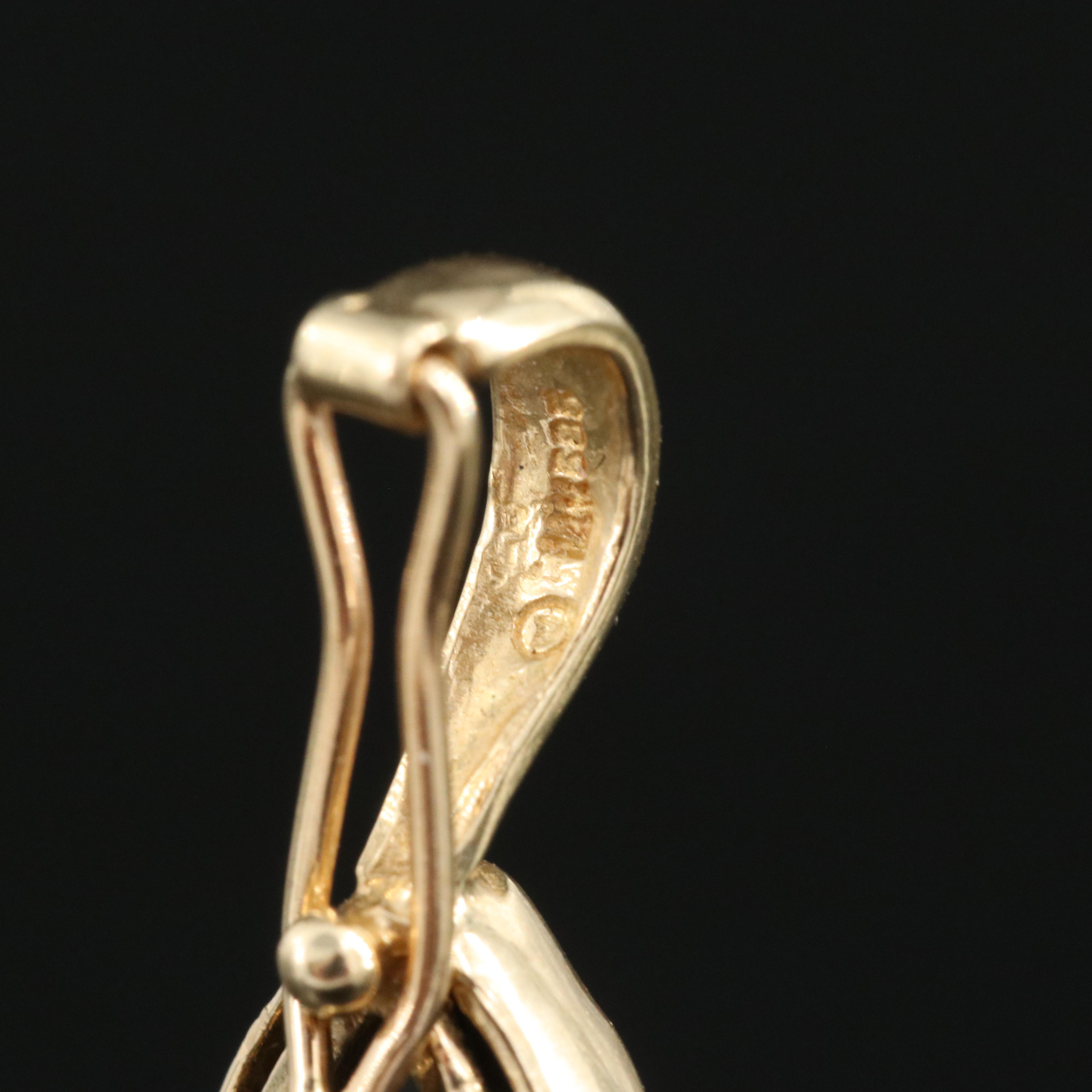 14K Black Onyx Enhancer Pendant