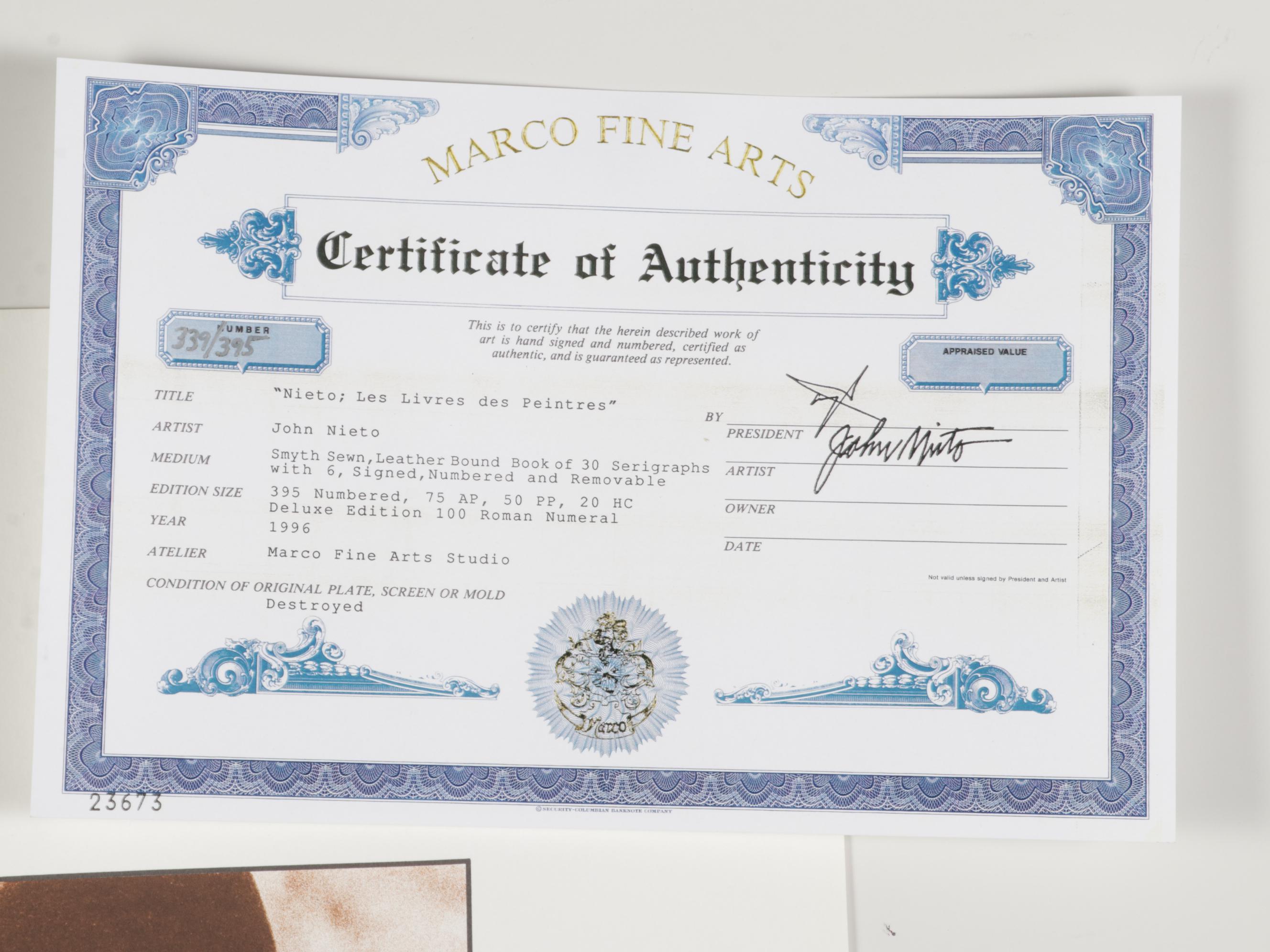 John Nieto Serigraph of Artist's Portrait, 1996