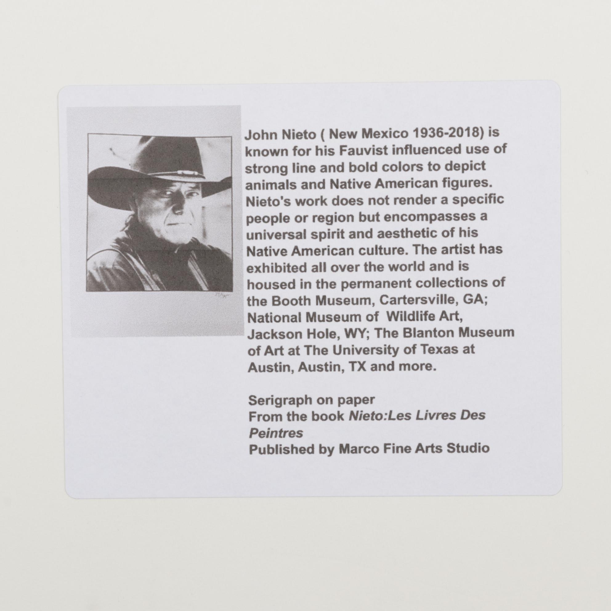 John Nieto Serigraph of Artist's Portrait, 1996