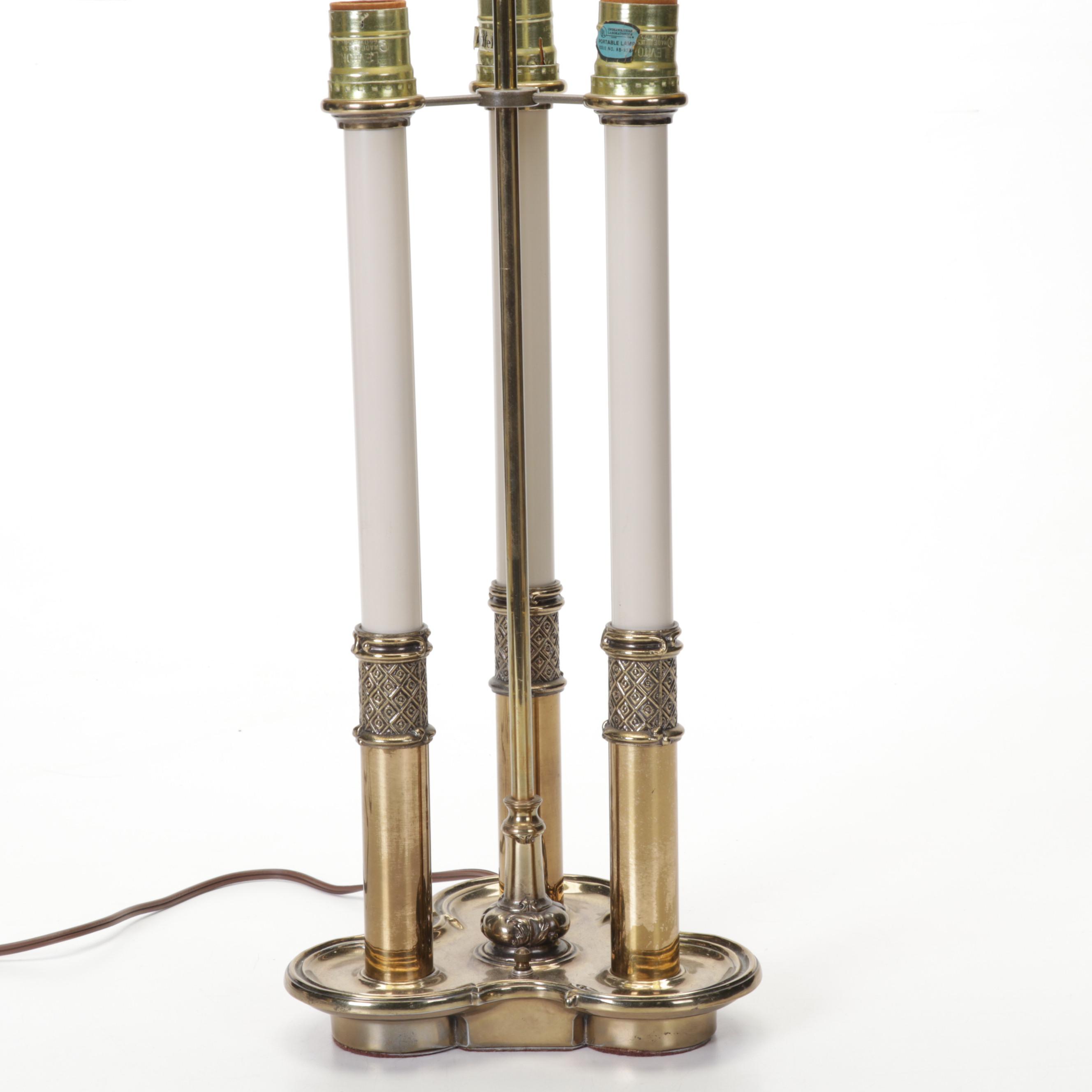 Stiffel Brass Bouillotte Candlestick Table Lamp, Late 20th Century