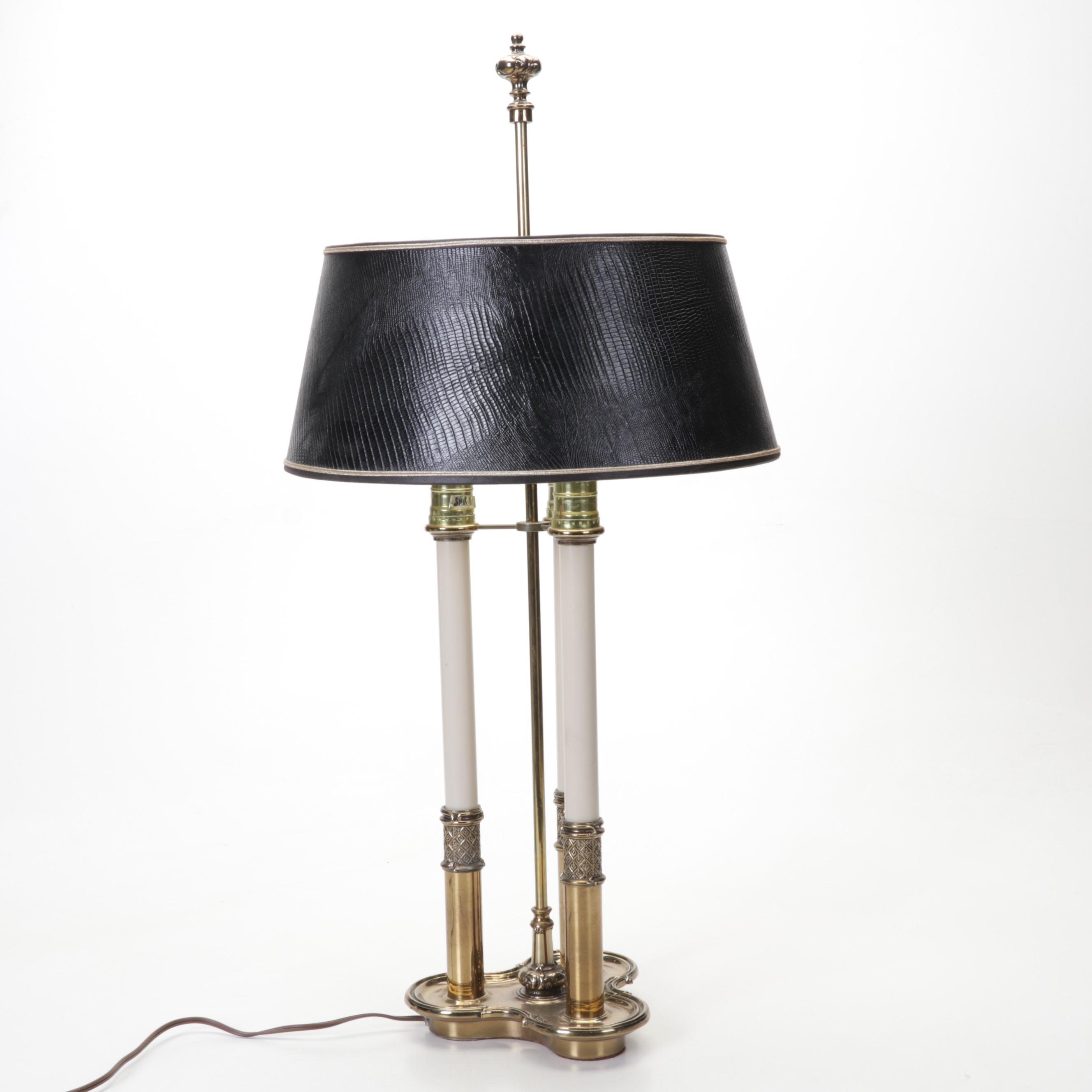 Stiffel Brass Bouillotte Candlestick Table Lamp, Late 20th Century