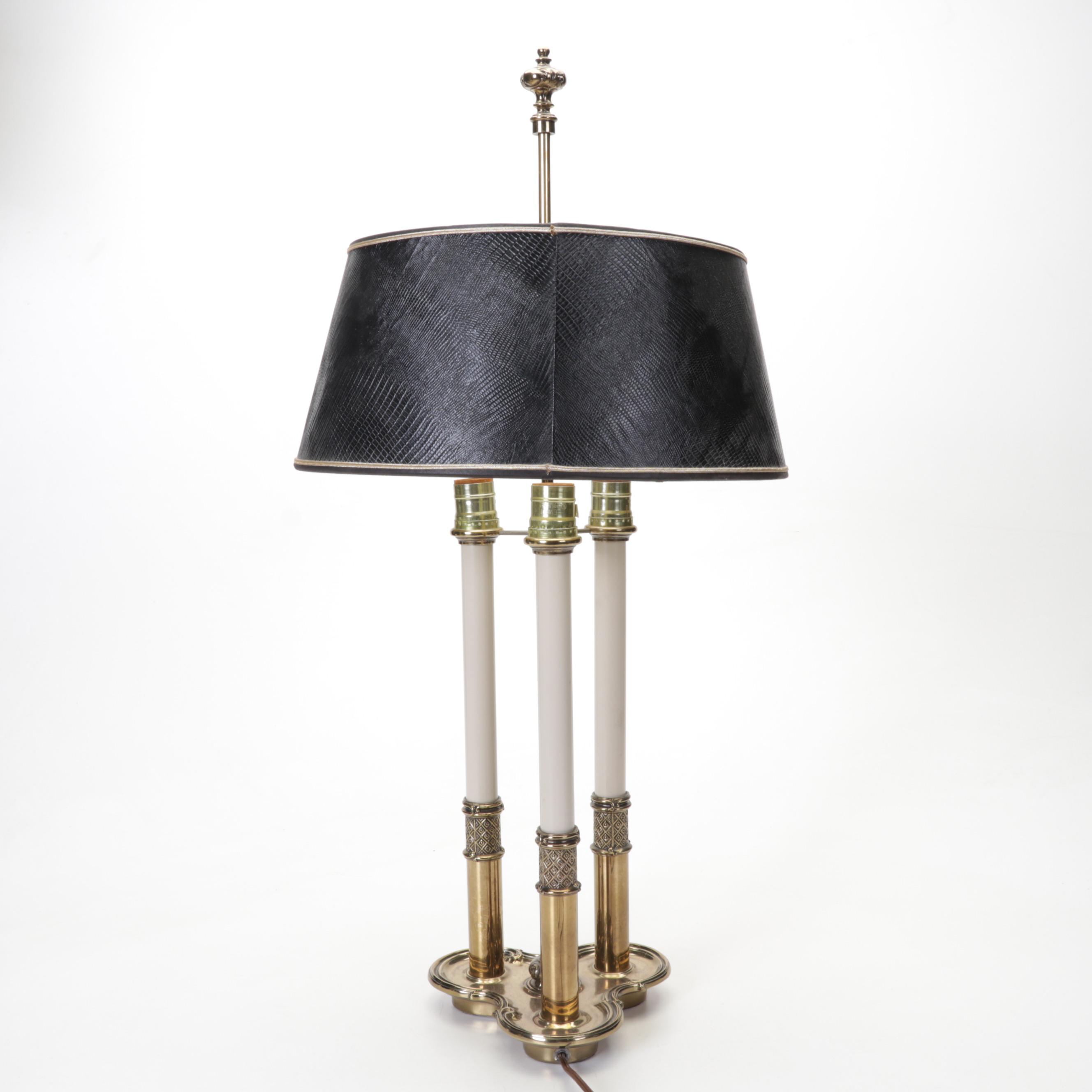 Stiffel Brass Bouillotte Candlestick Table Lamp, Late 20th Century