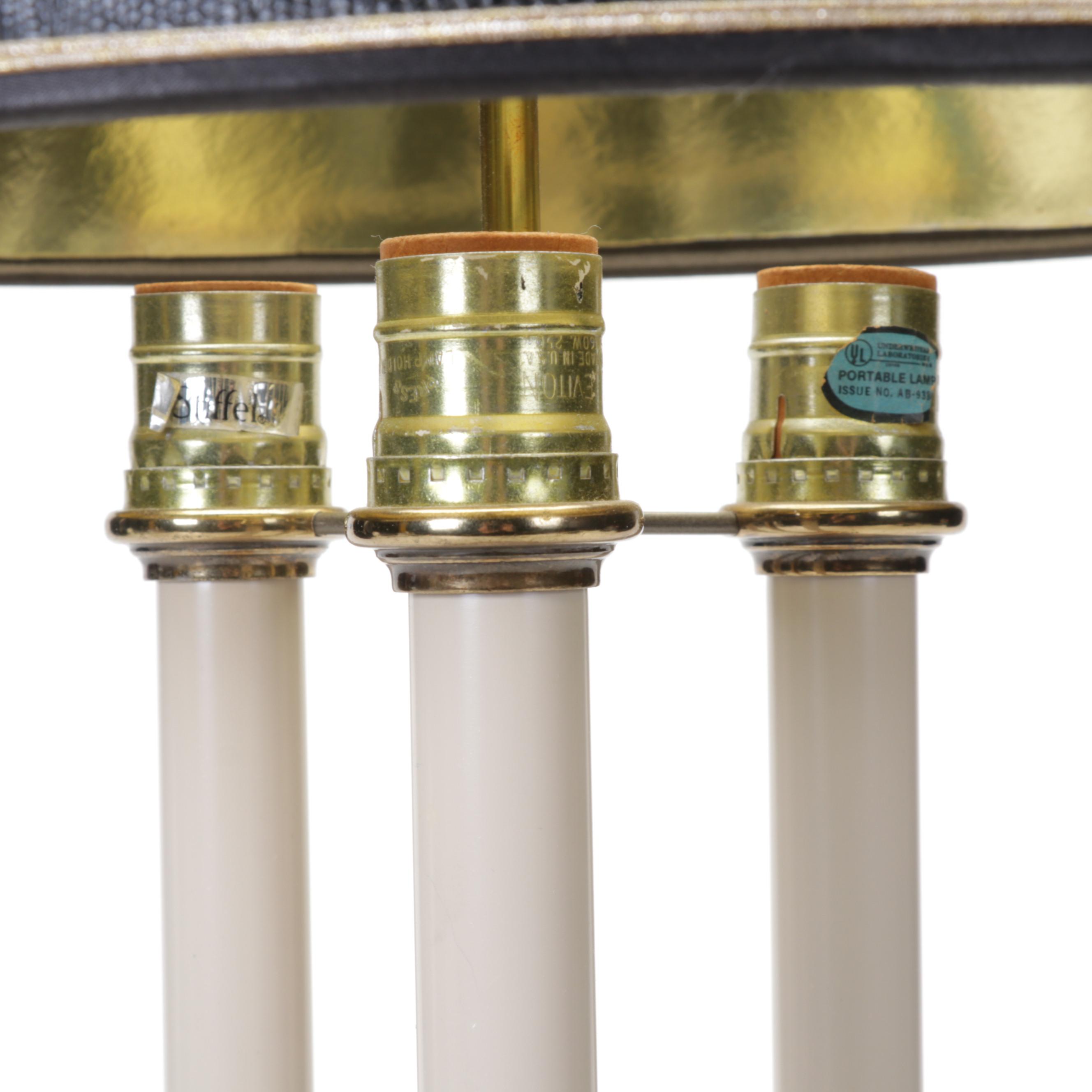 Stiffel Brass Bouillotte Candlestick Table Lamp, Late 20th Century