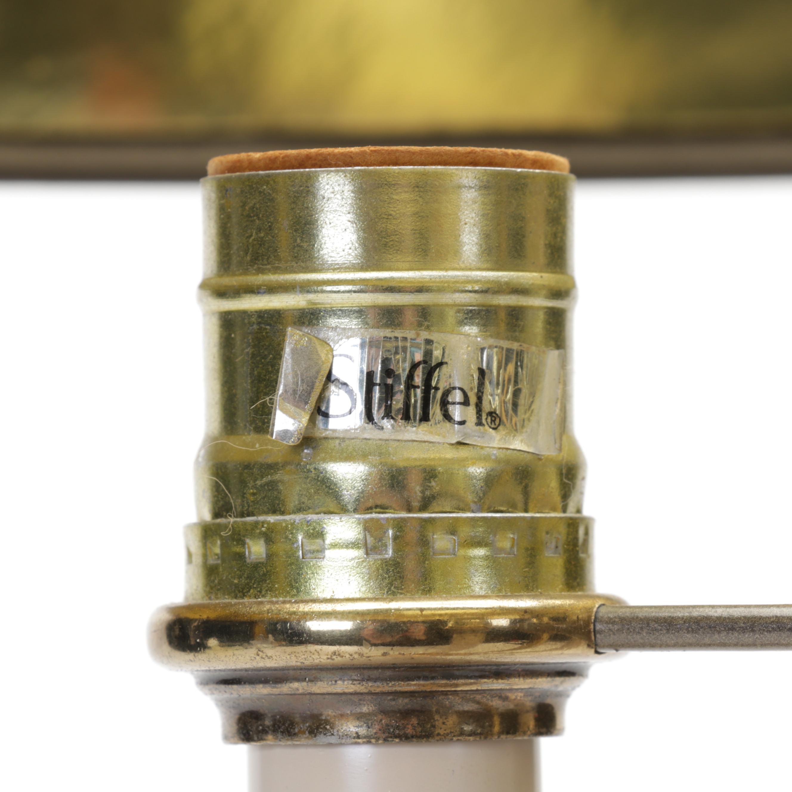 Stiffel Brass Bouillotte Candlestick Table Lamp, Late 20th Century