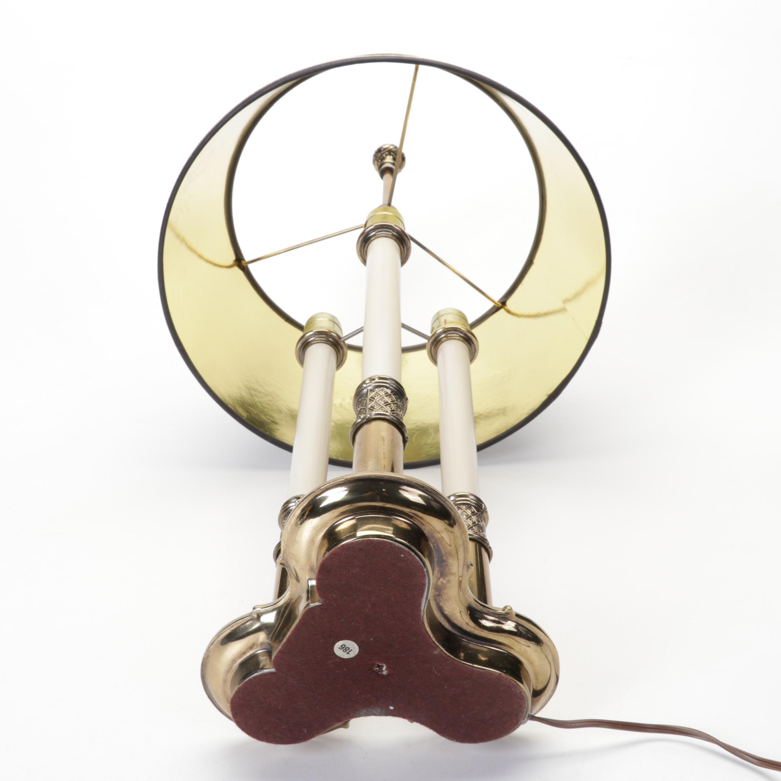 Stiffel Brass Bouillotte Candlestick Table Lamp, Late 20th Century
