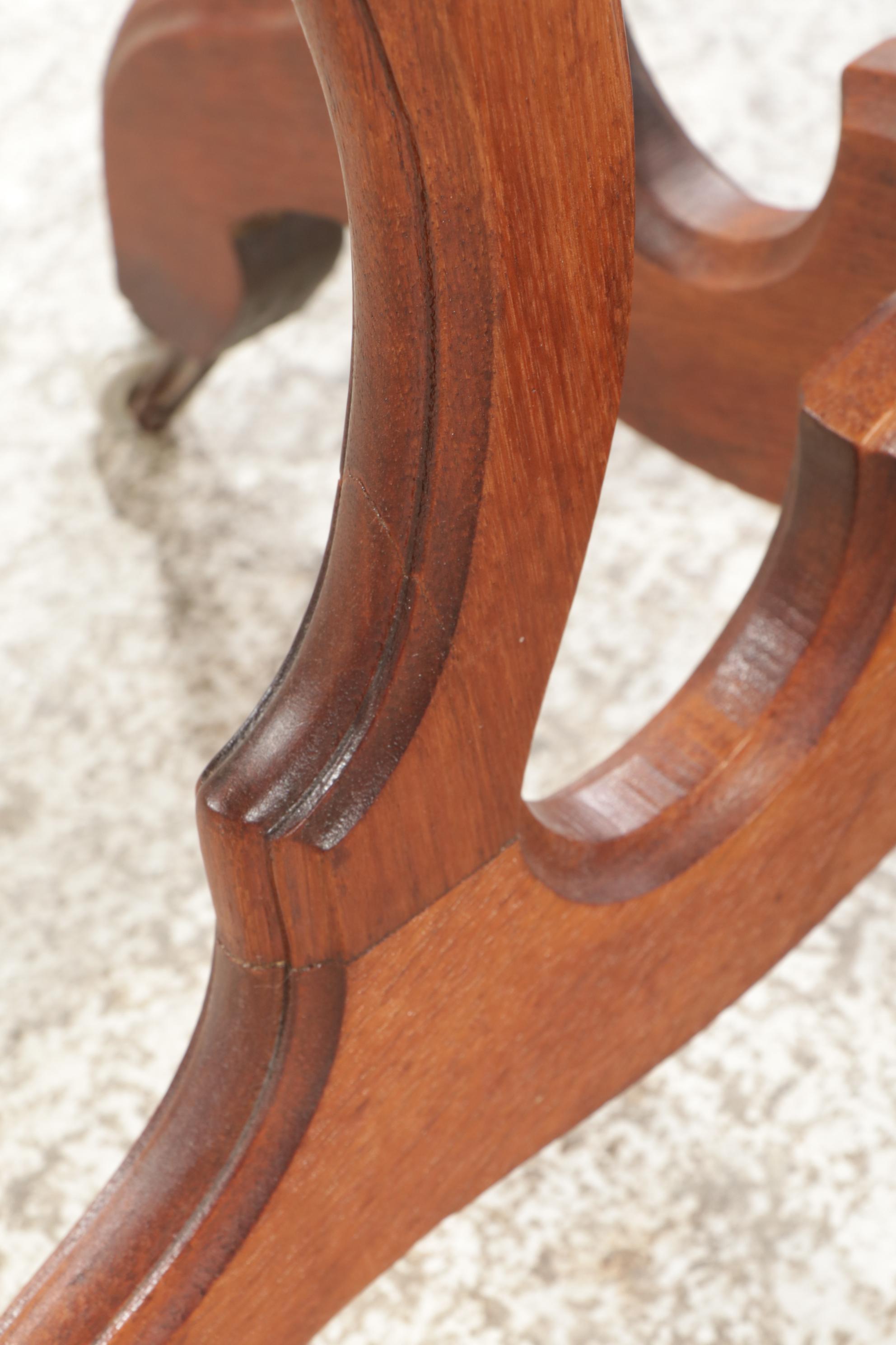 Victorian Walnut and Marble Top Oval Side Table, Late 19th Century