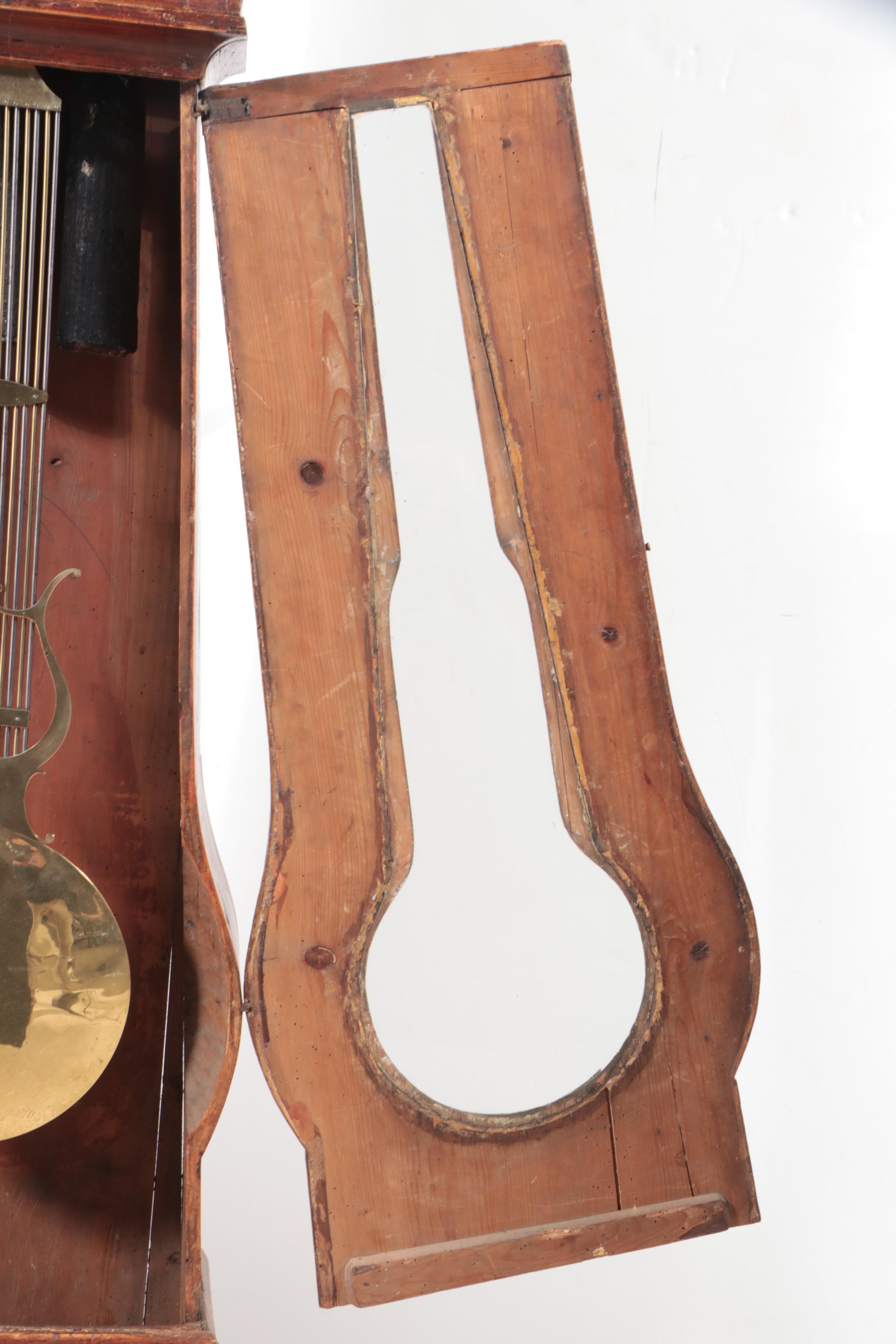 French Grained and Brass Repoussé Comtoise Morbier Clock, Mid-19th Century