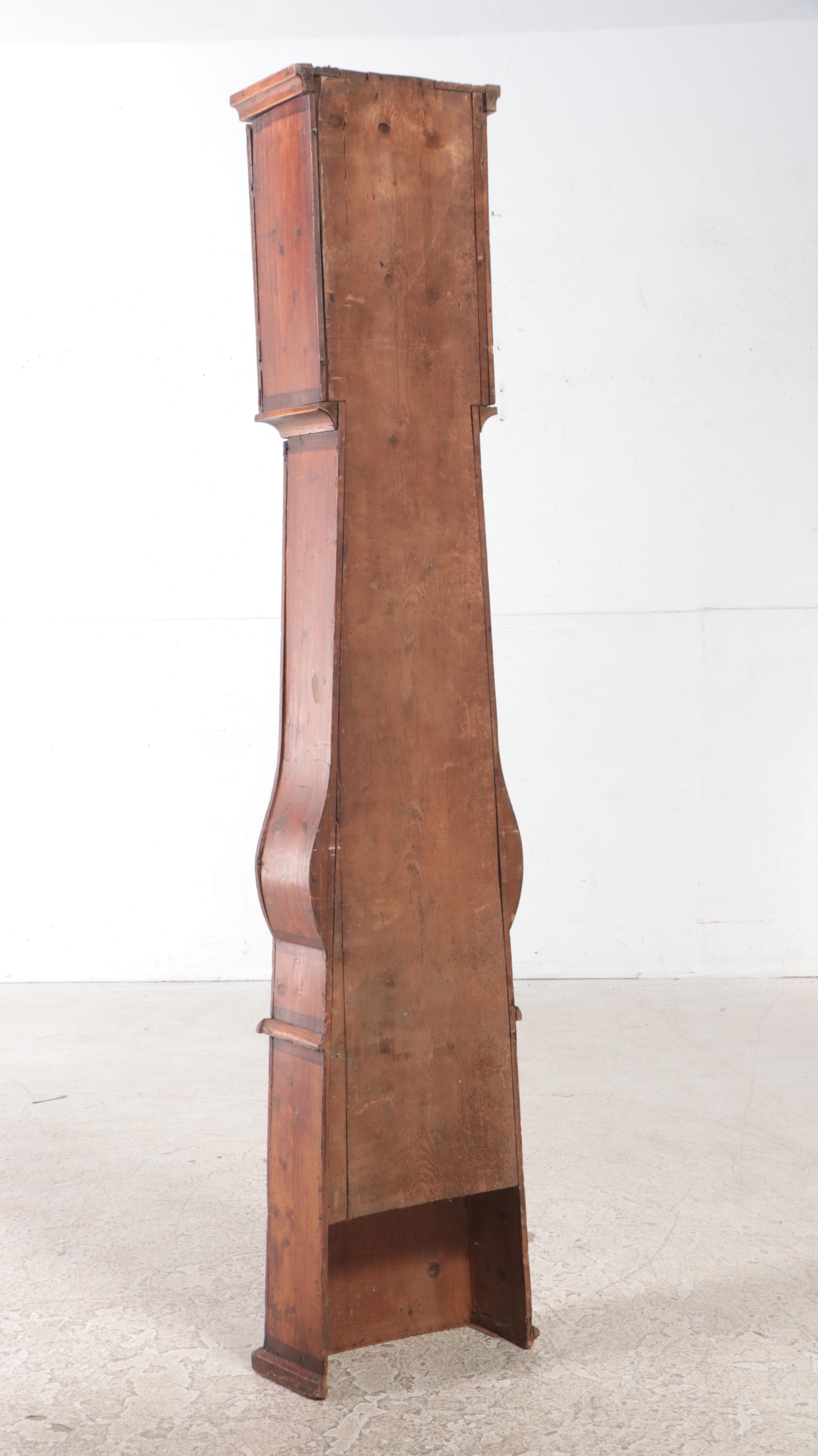 French Grained and Brass Repoussé Comtoise Morbier Clock, Mid-19th Century