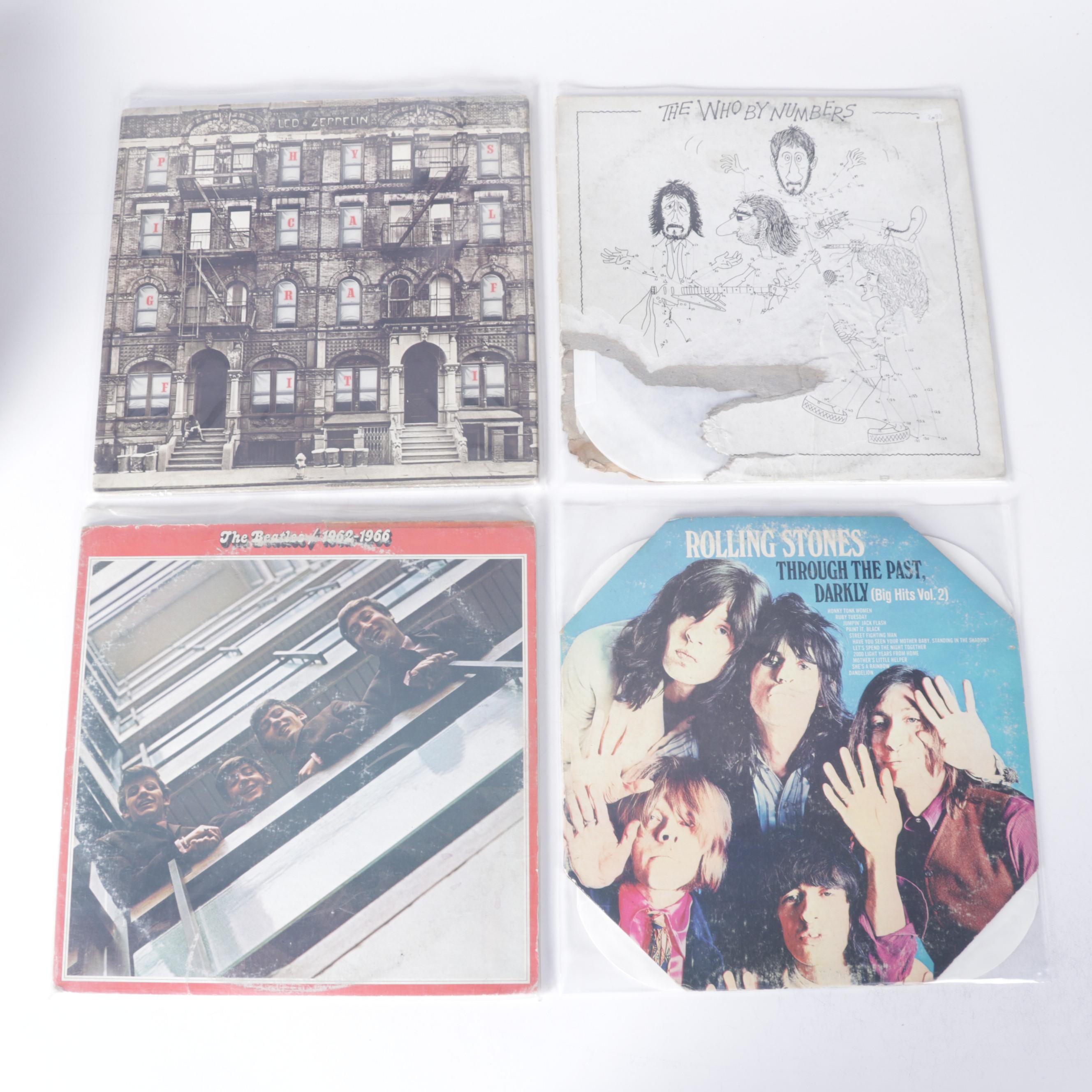 60s, 70s, and 80s Classic Rock Vinyl Records Featuring David Bowie