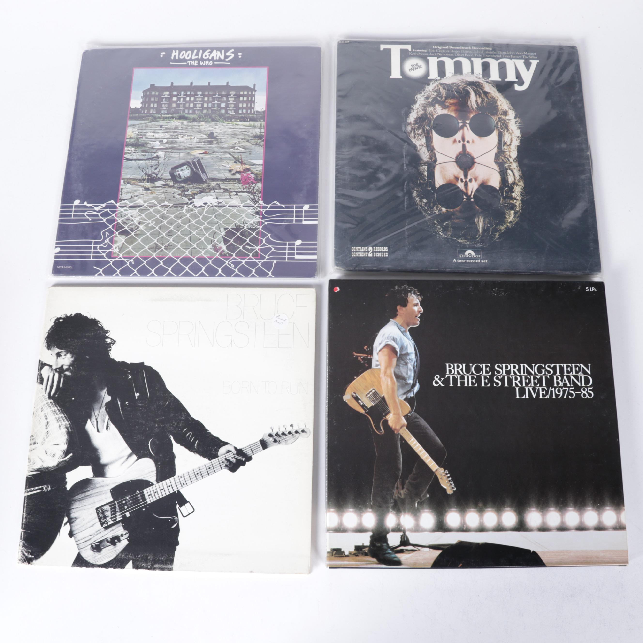 60s, 70s, and 80s Classic Rock Vinyl Records Featuring David Bowie