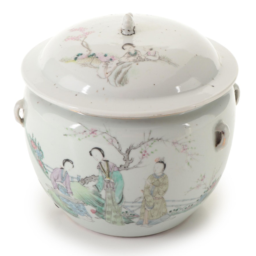Chinese Famille Rose Porcelain Kamcheng Covered Jar, Mid-20th Century