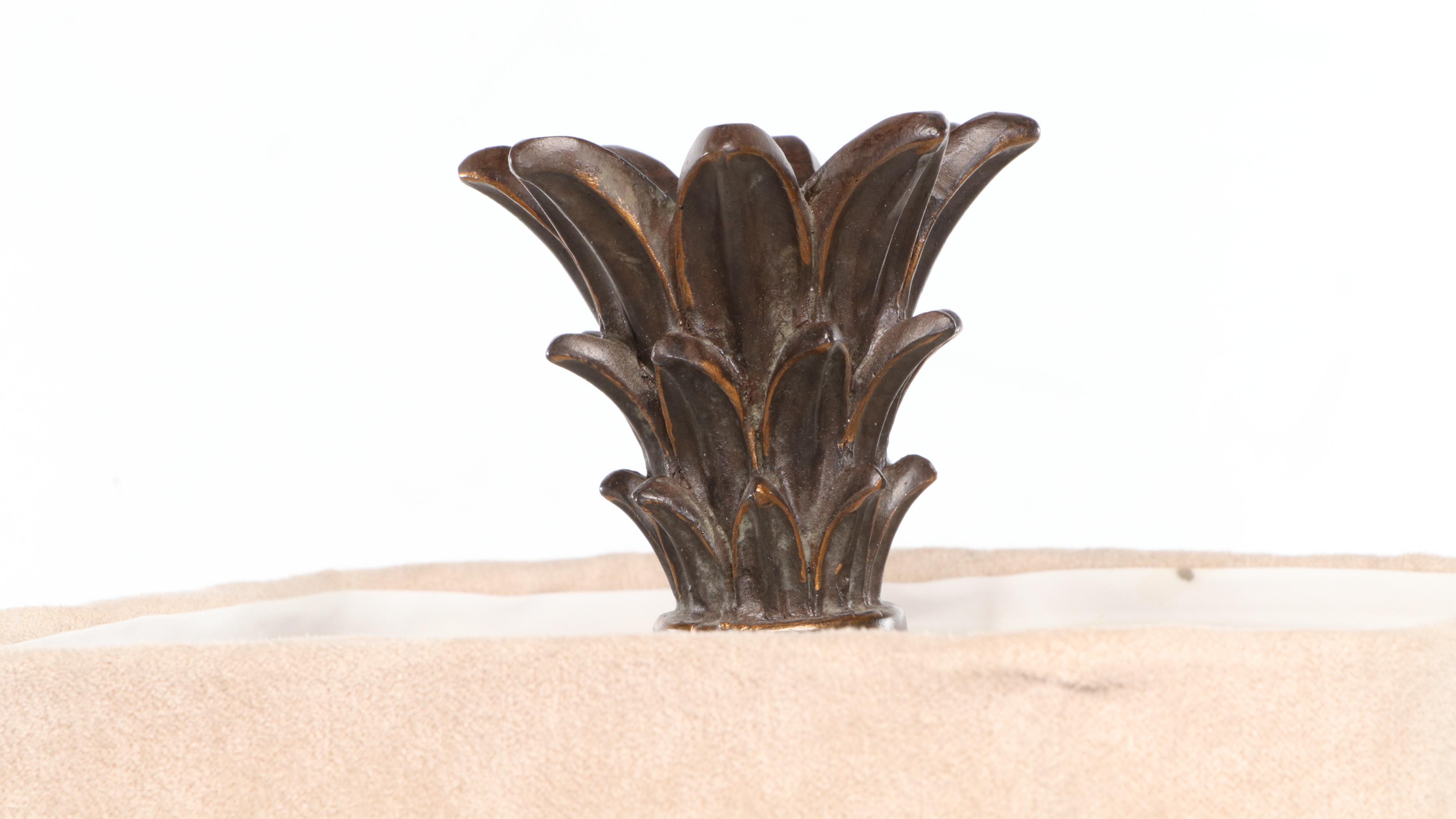 Marble and Resin Table Lamp With Patinated Metal Plate and Metal Figurine