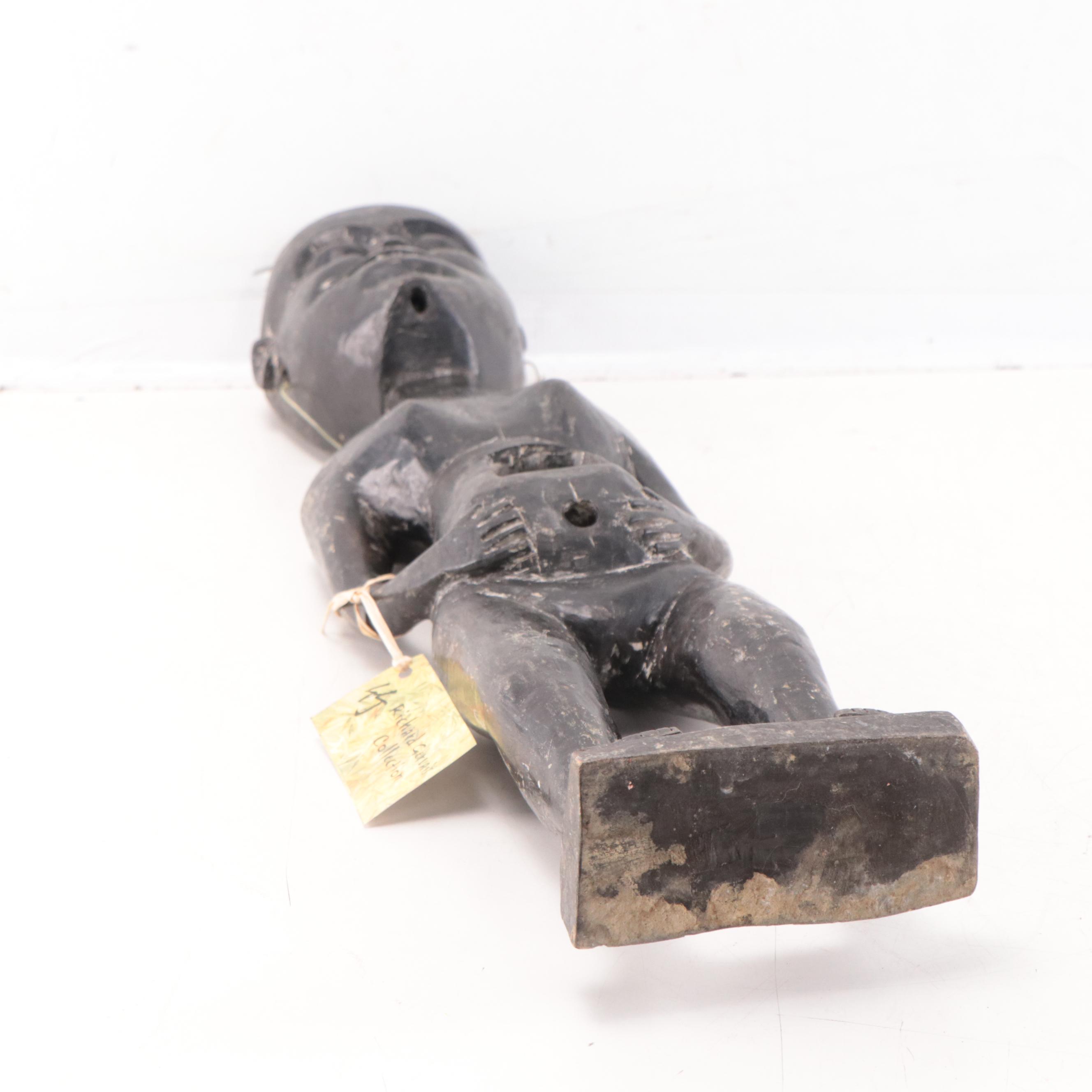 Handcarved Huka Banam Wood Figure, Mid-20th Century