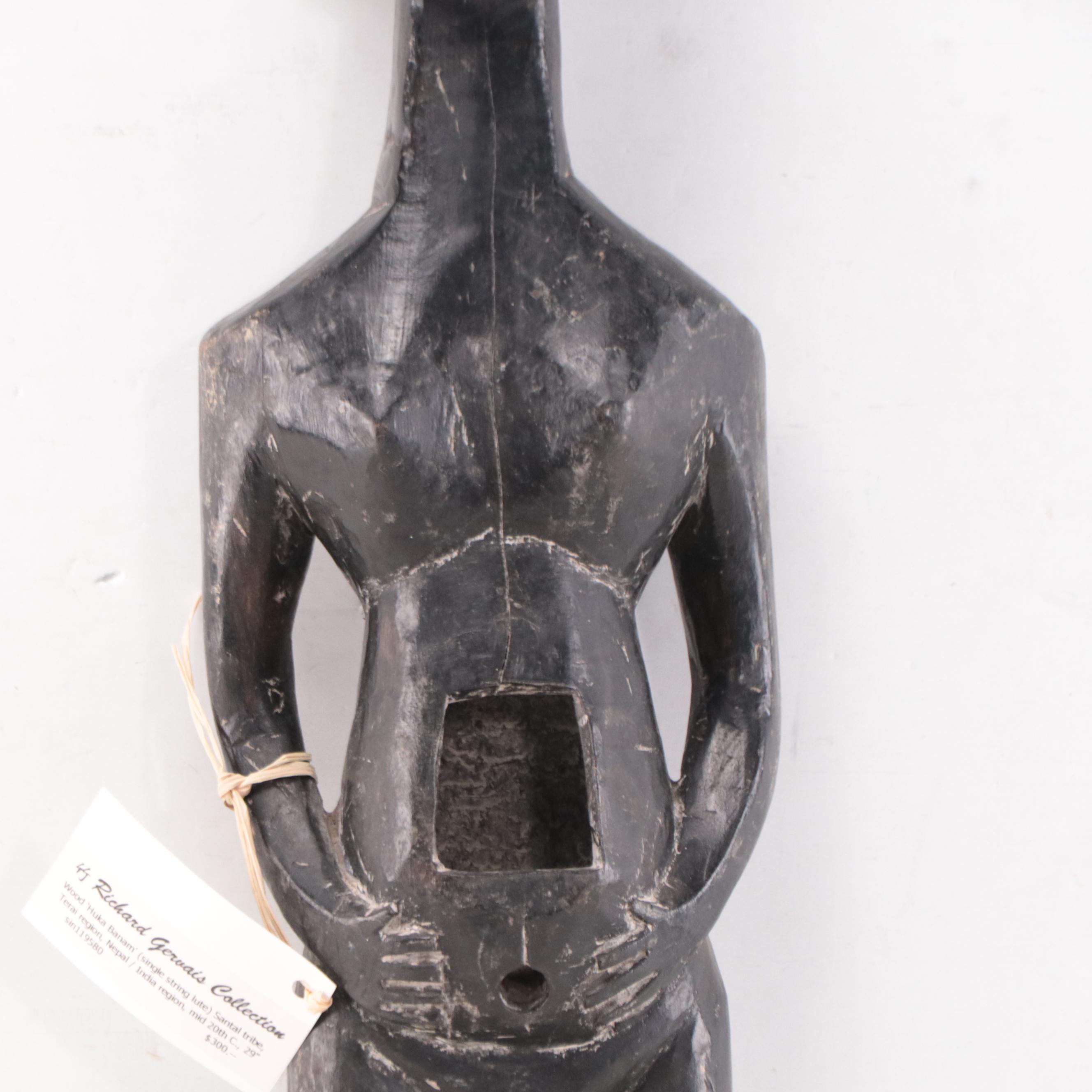 Handcarved Huka Banam Wood Figure, Mid-20th Century