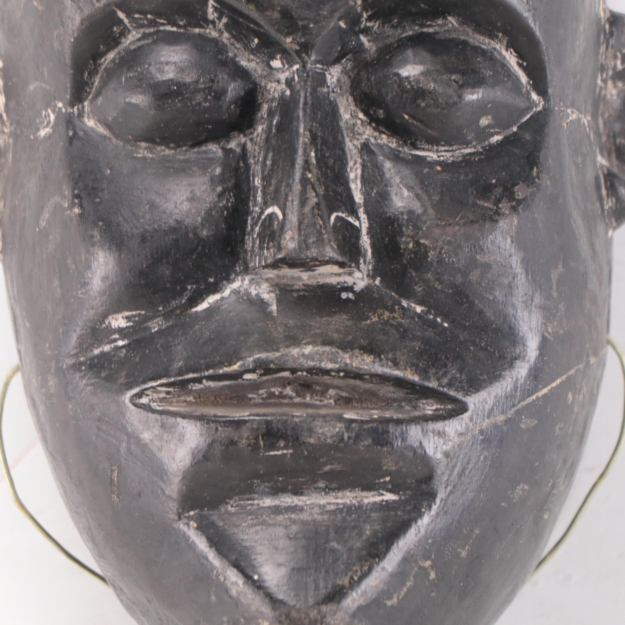 Handcarved Huka Banam Wood Figure, Mid-20th Century