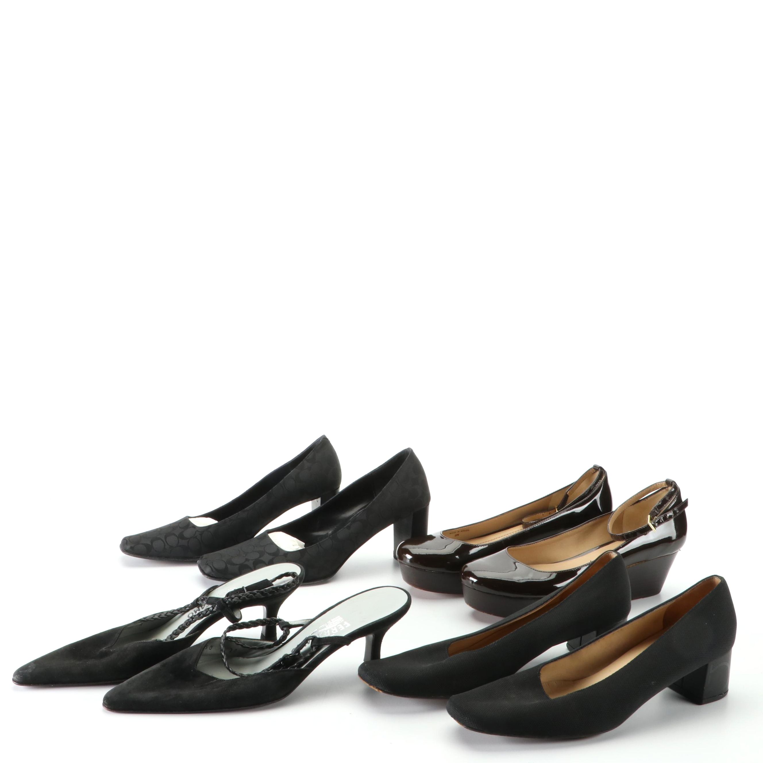 Salvatore Ferragamo Slingbacks and Pumps, Kate Spade Platforms, and Coach Pumps