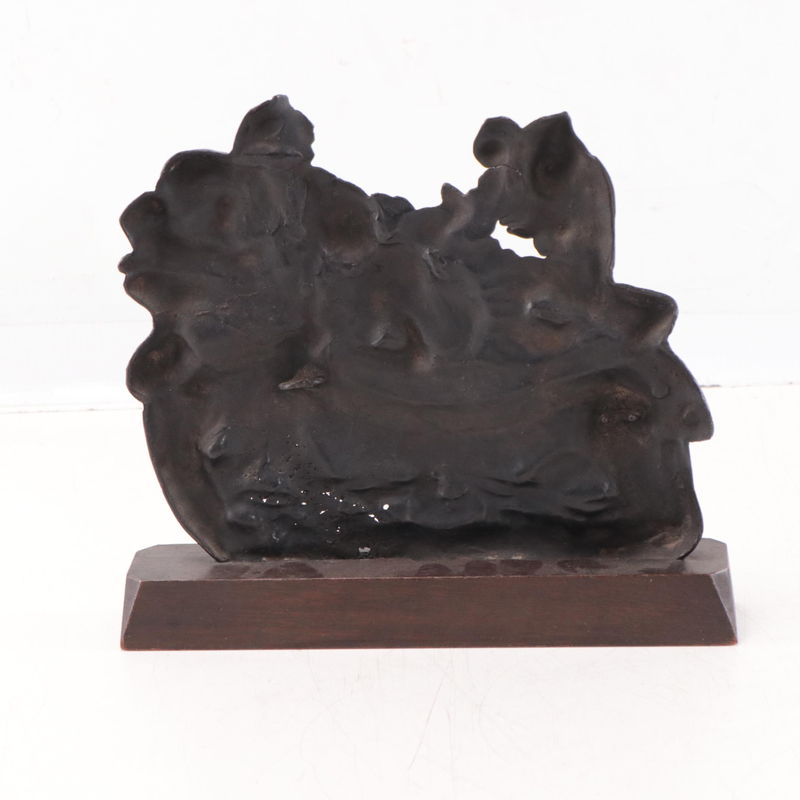 Cambodian Bronze Sculpture of Vishnu, Singha, and Naga, Late 18th Century