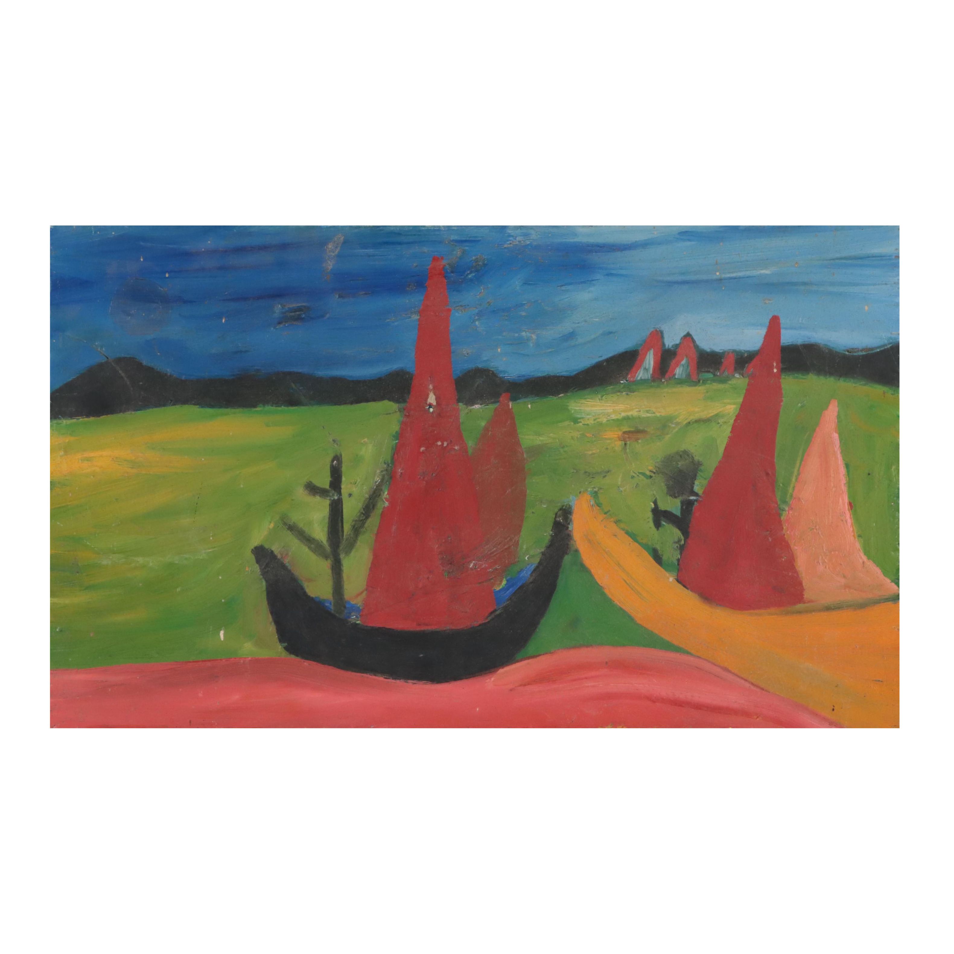 Chuck Barr Abstract Oil Painting