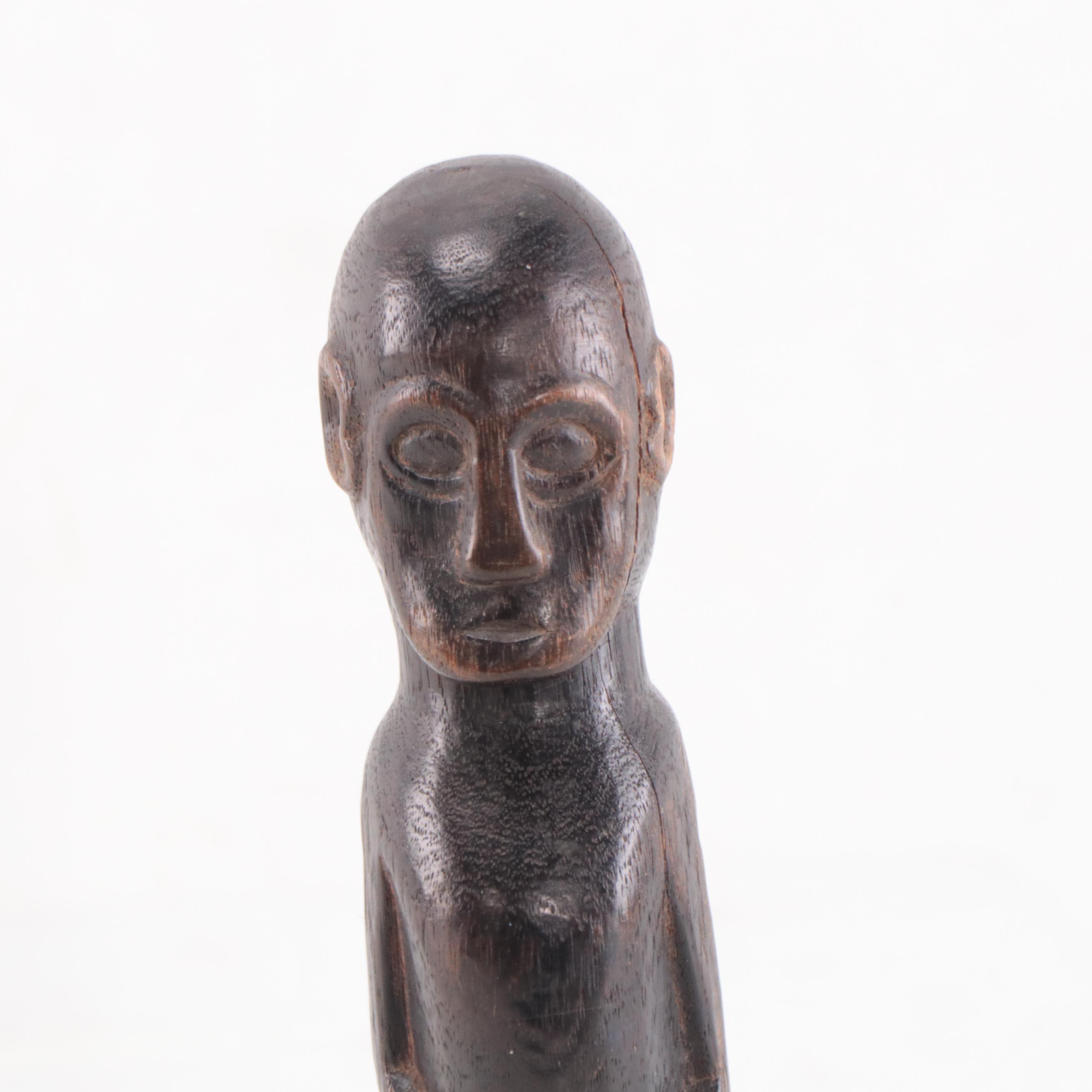 Timor Hand-Carved Wood Ancestor Figure, Mid-20th Century