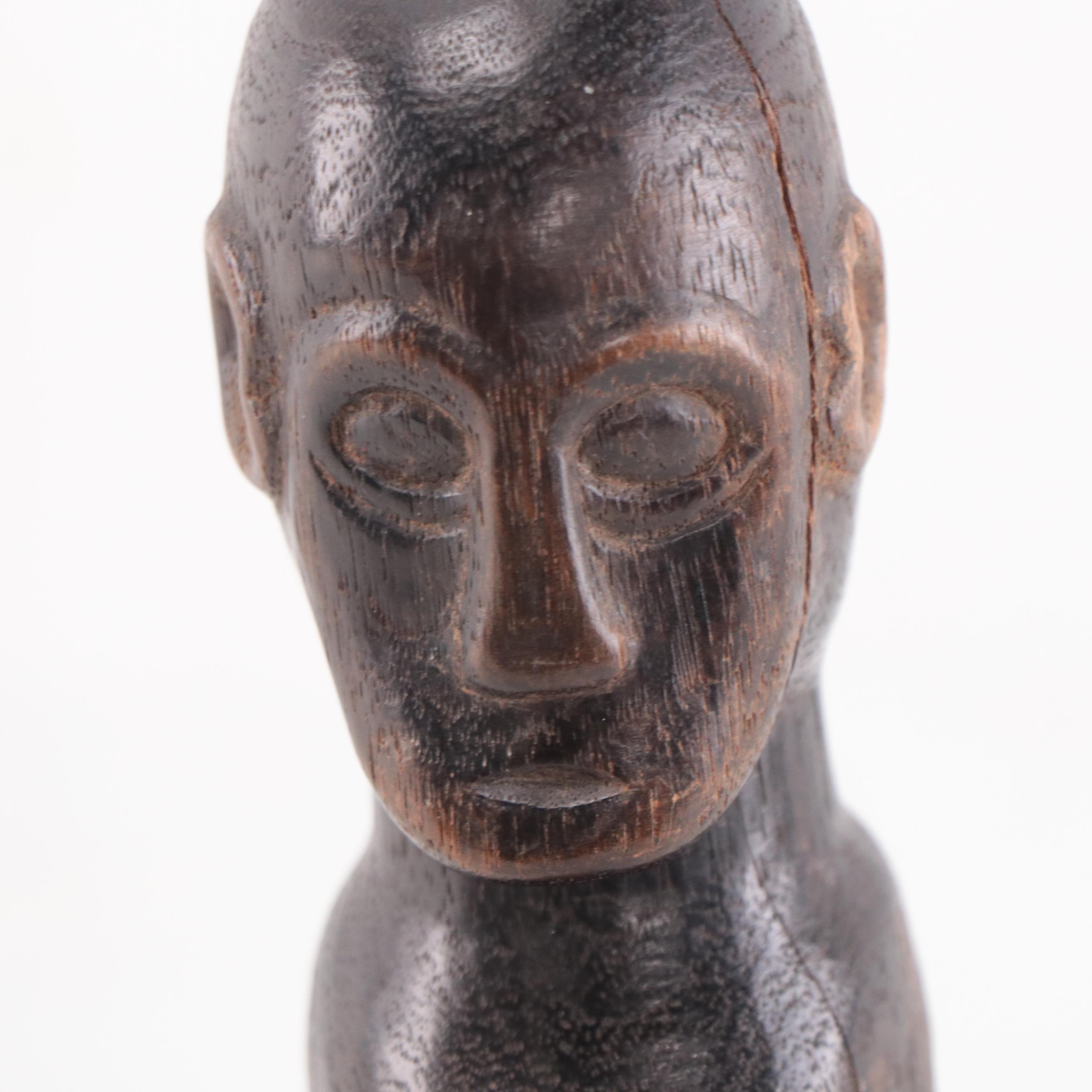 Timor Hand-Carved Wood Ancestor Figure, Mid-20th Century