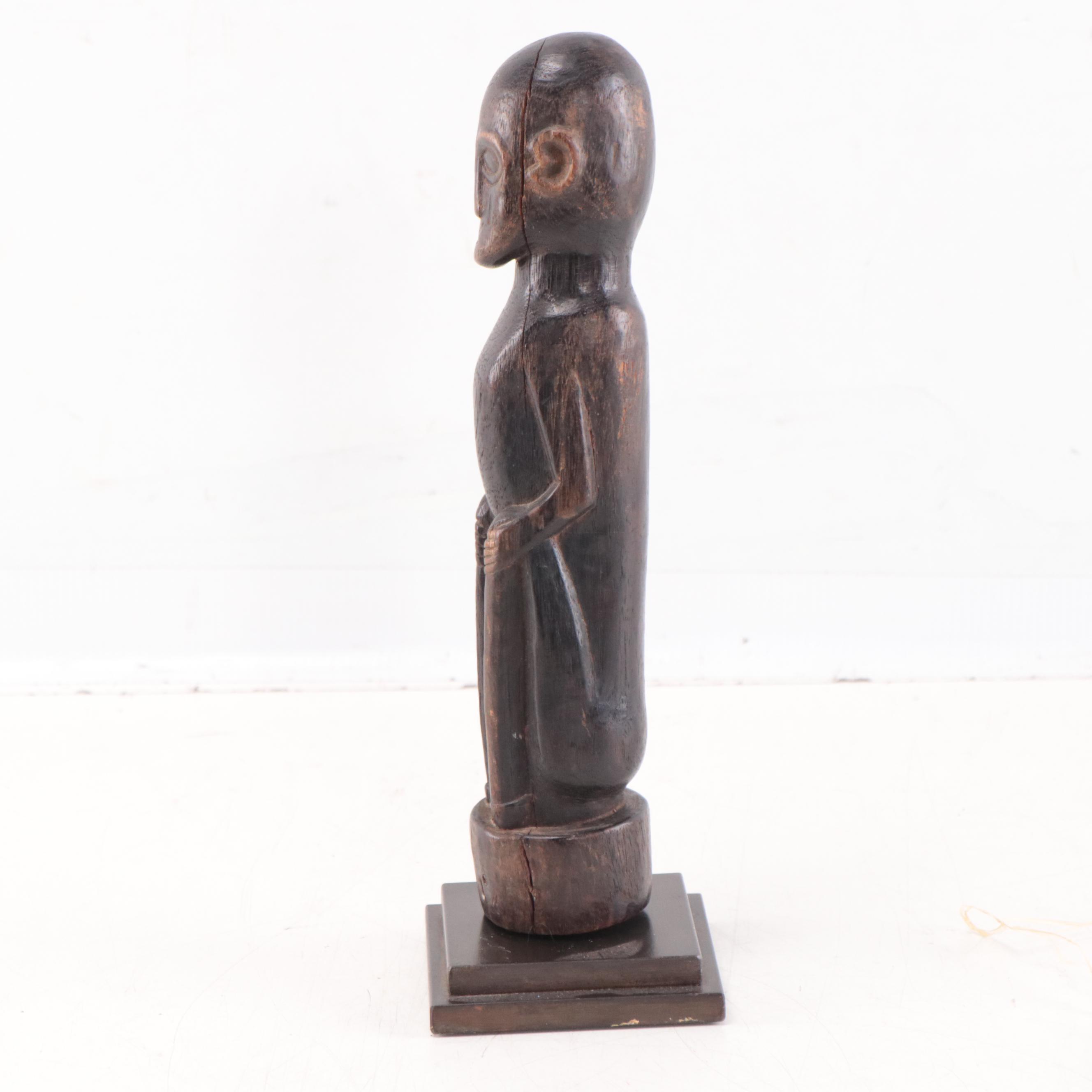 Timor Hand-Carved Wood Ancestor Figure, Mid-20th Century