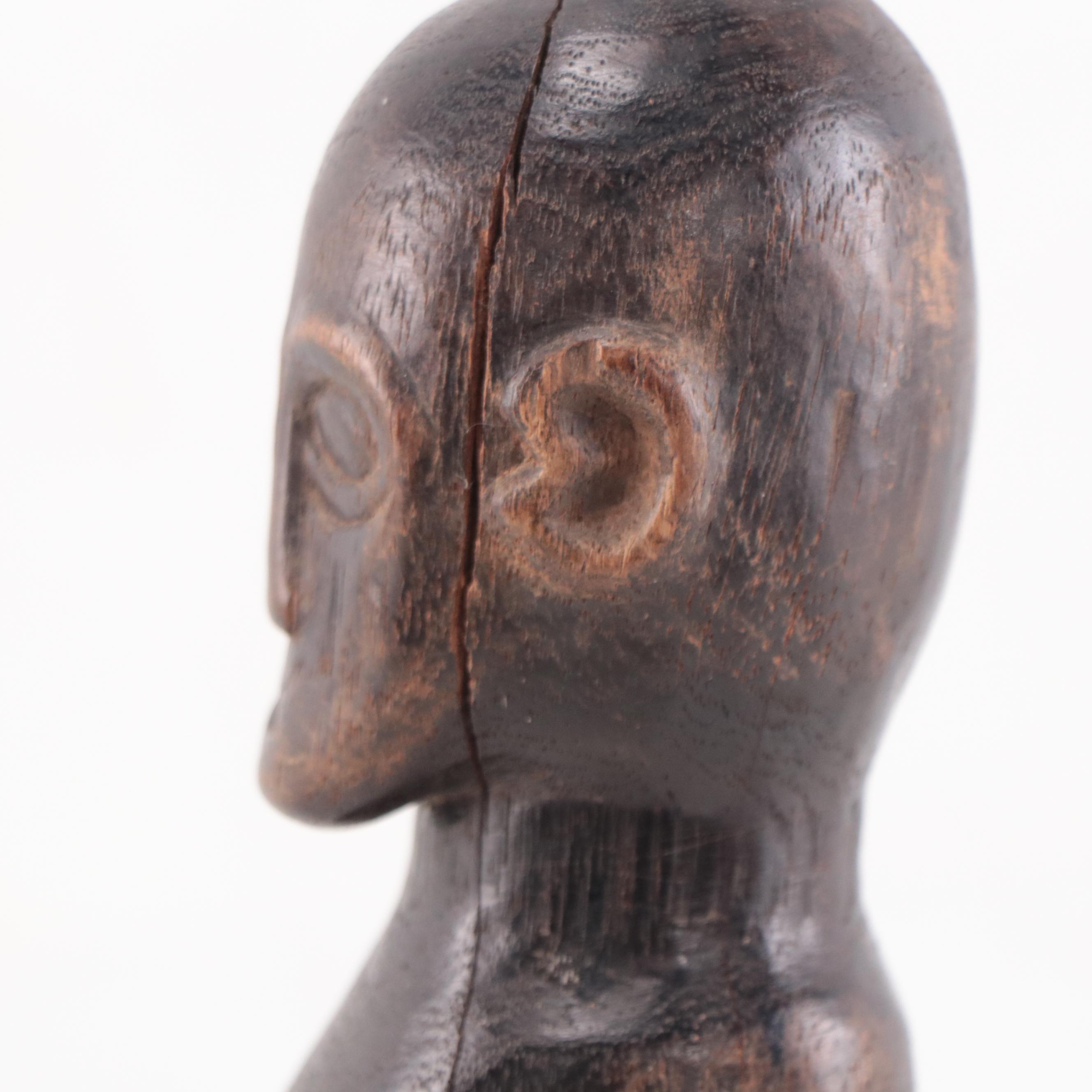 Timor Hand-Carved Wood Ancestor Figure, Mid-20th Century