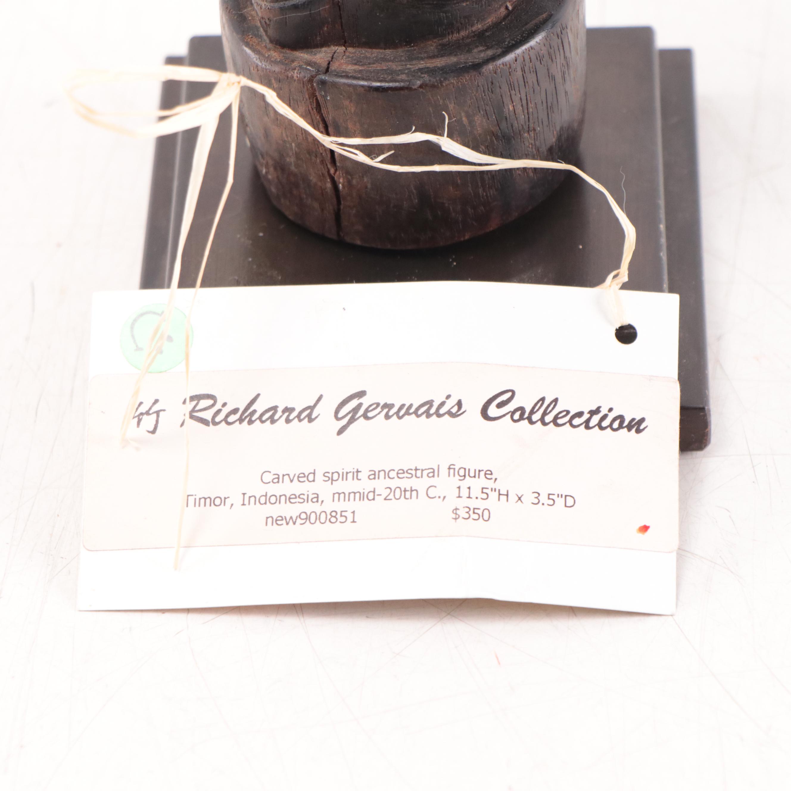 Timor Hand-Carved Wood Ancestor Figure, Mid-20th Century