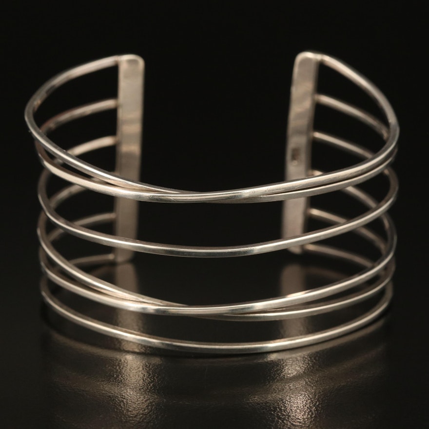 Sterling Crossover Cuff