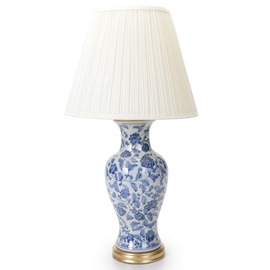 Ralph Lauren Home Blue and White Floral Ceramic Table Lamp