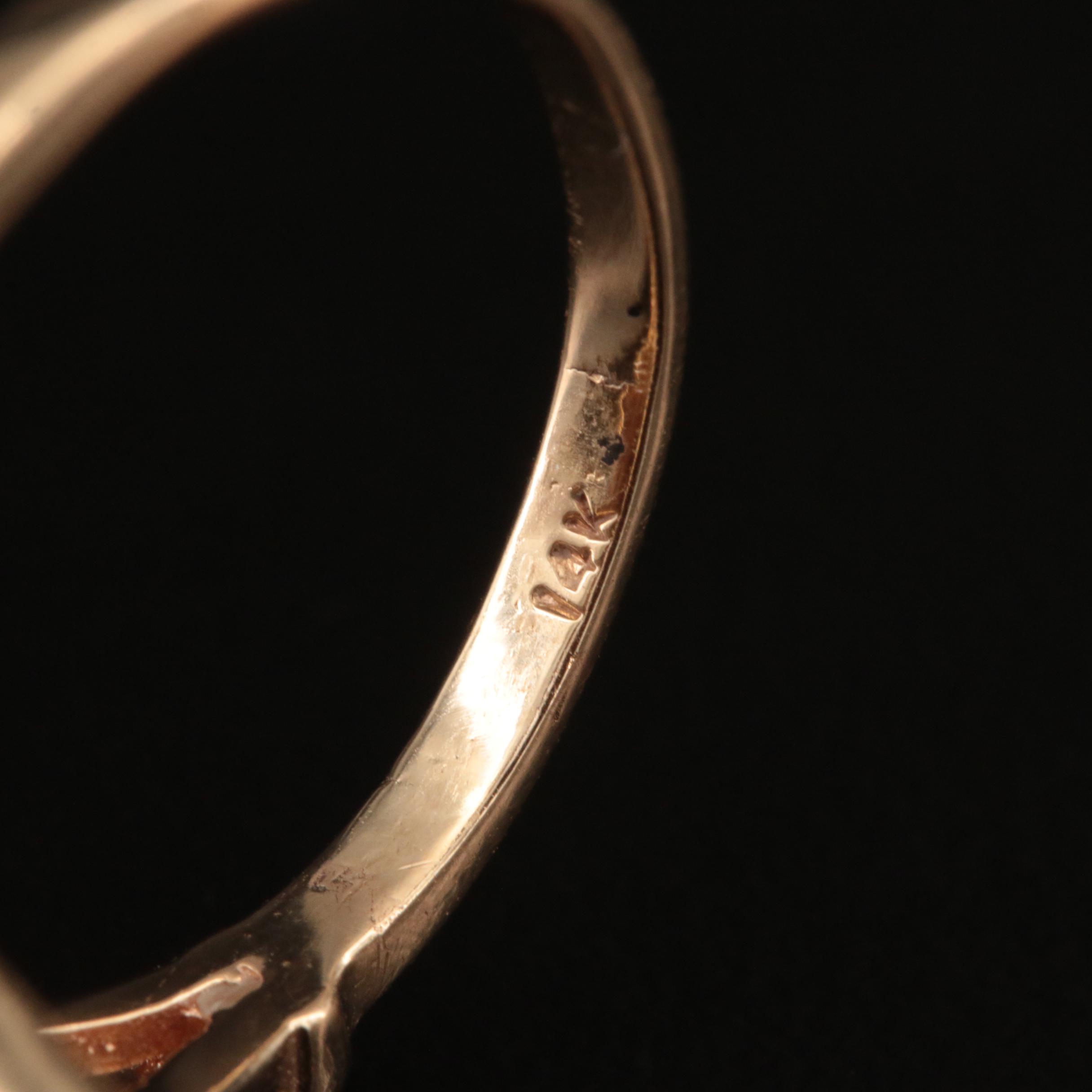 14K Garnet Navette Ring