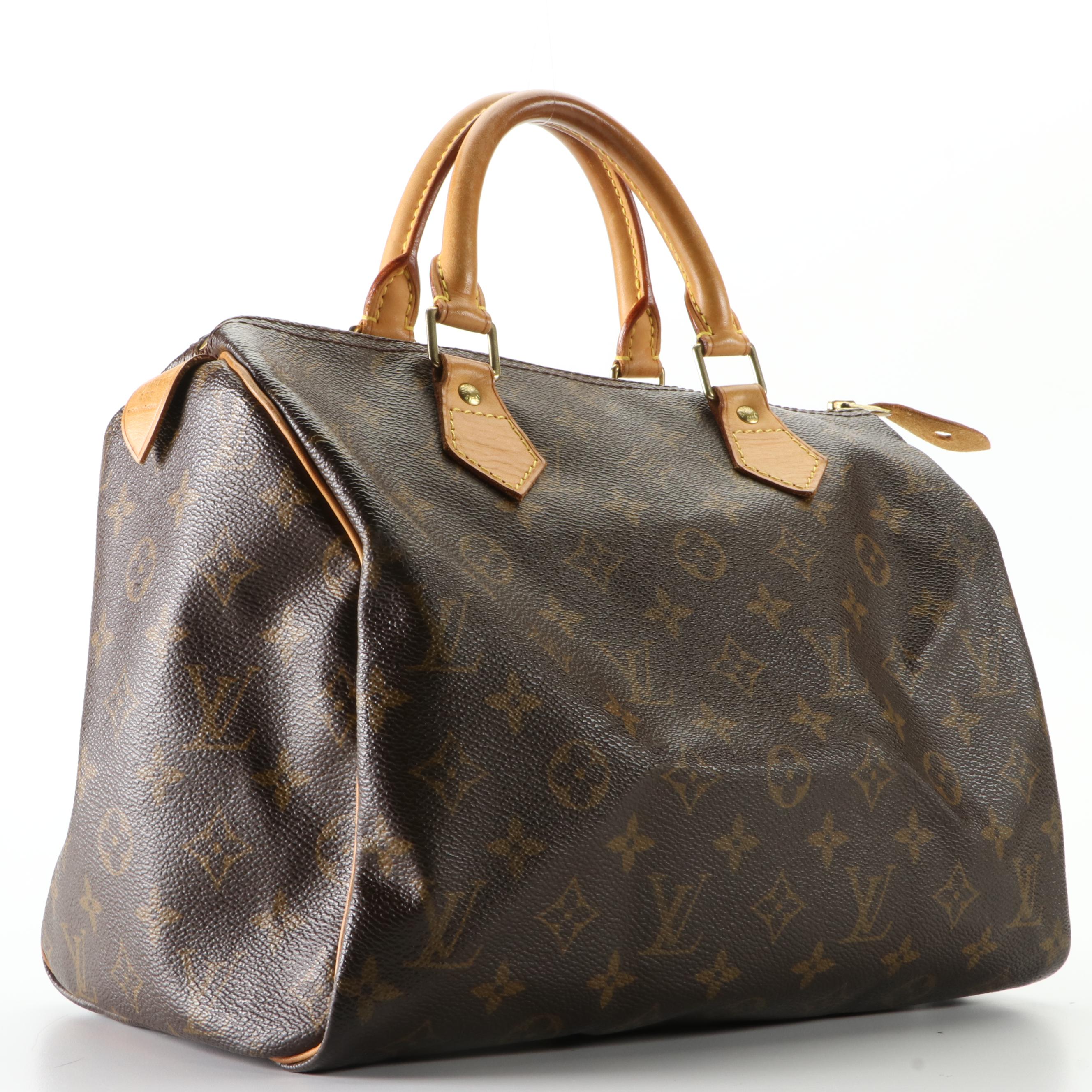 Louis Vuitton Speedy 30 Bag in Monogram Canvas and Vachetta Leather