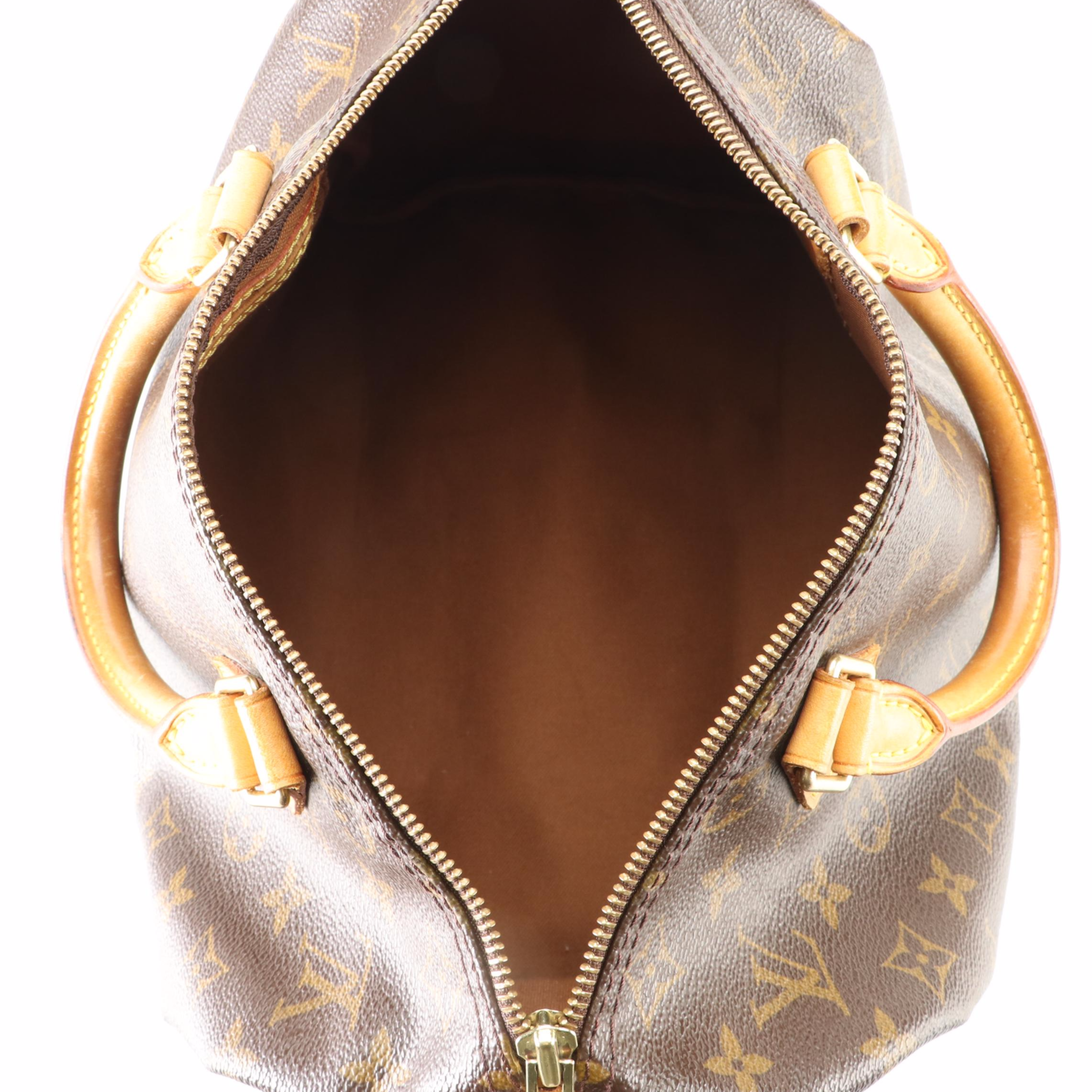 Louis Vuitton Speedy 30 Bag in Monogram Canvas and Vachetta Leather