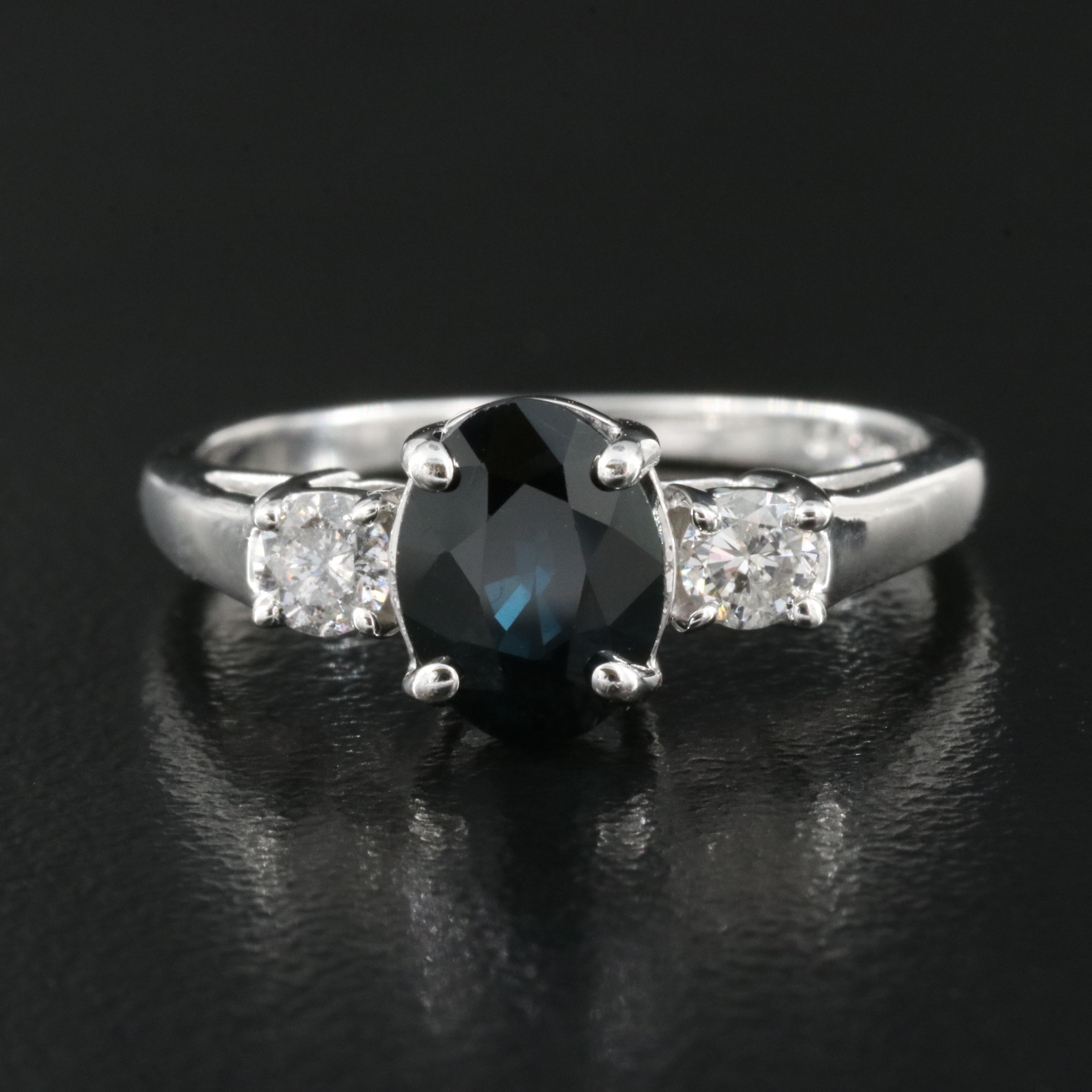 14K 1.53 CT Sapphire and Diamond Ring