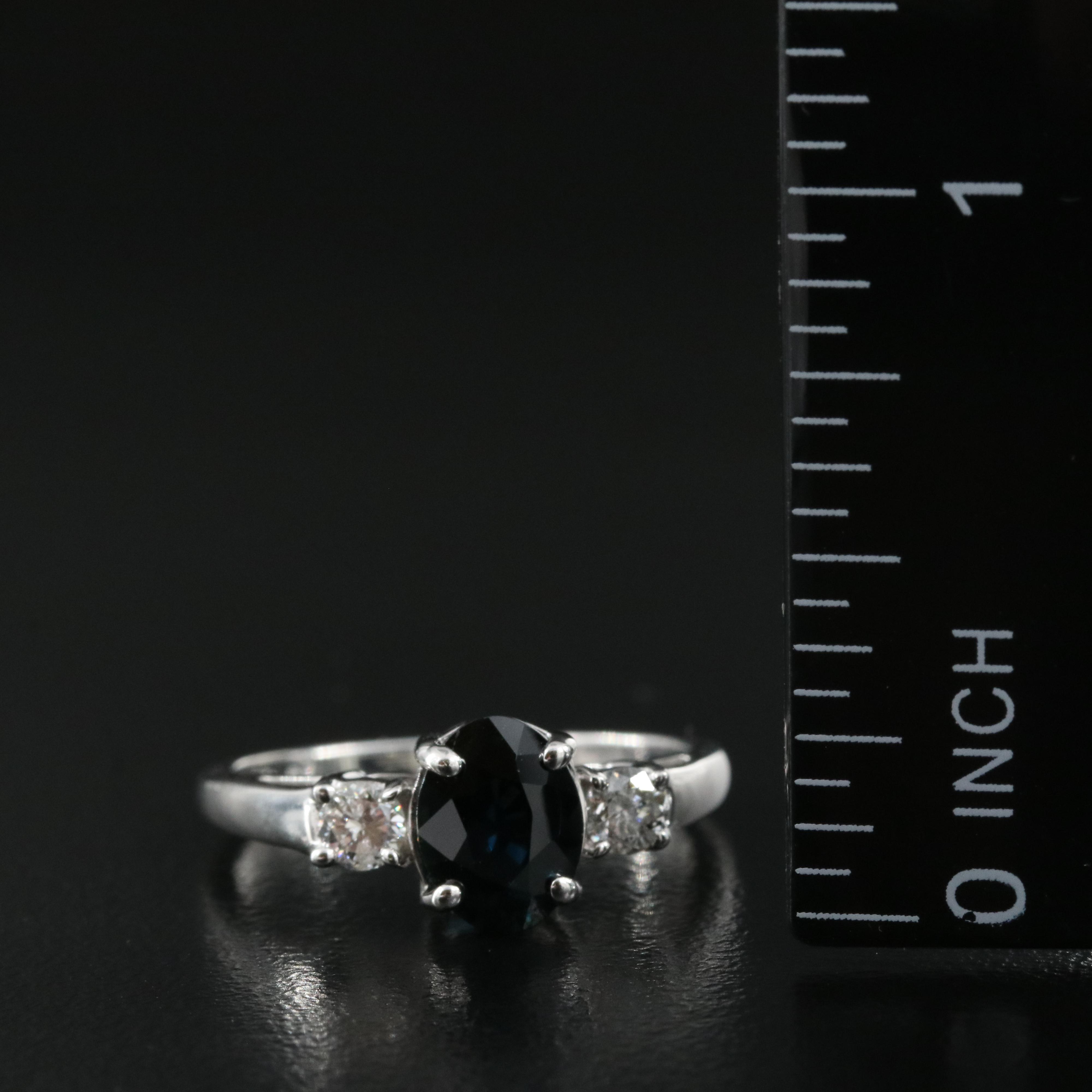 14K 1.53 CT Sapphire and Diamond Ring